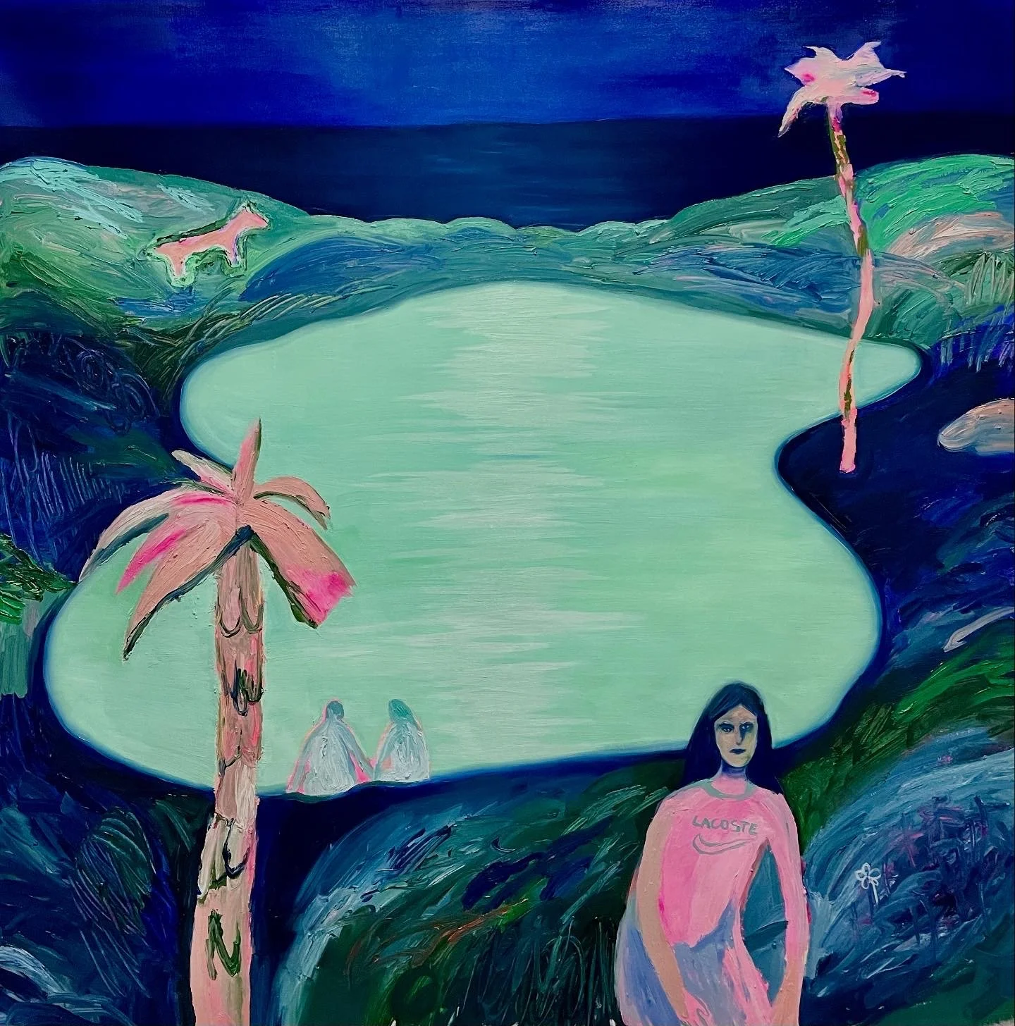 "De noche en el lago" / Oil on canvas / 100x100 / 2026