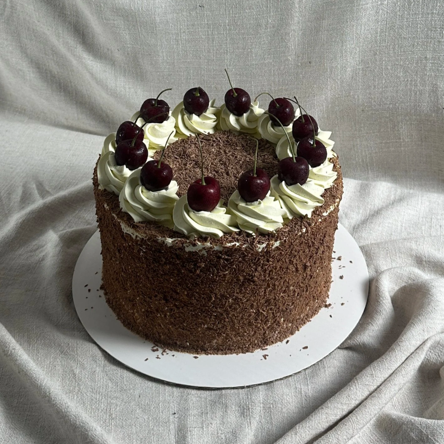 8" GF black forest cake - £70