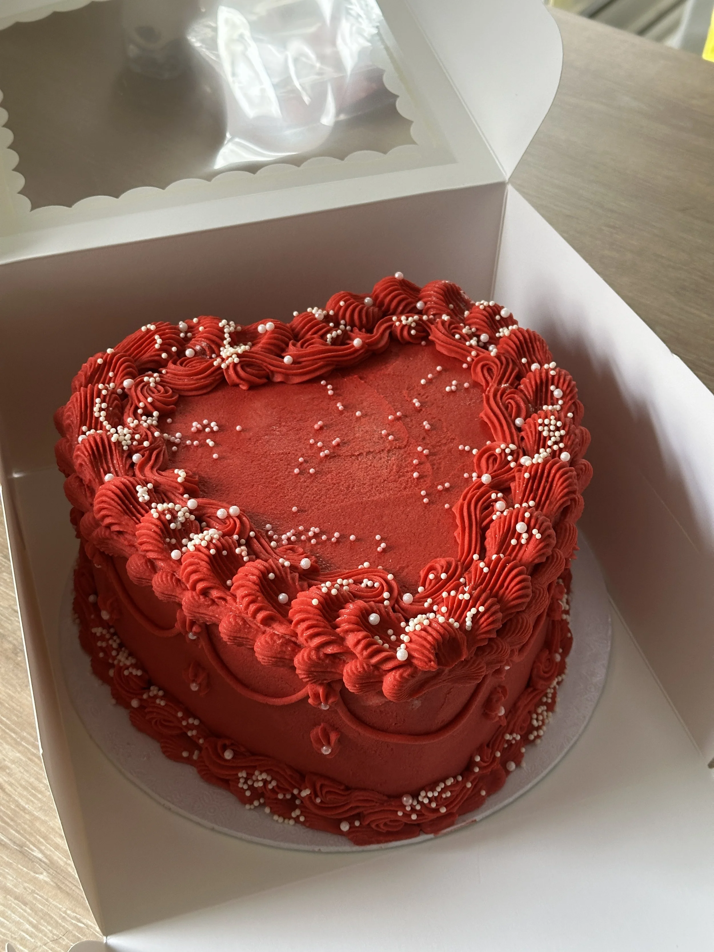 8" GF & vegan red velvet heart - £80