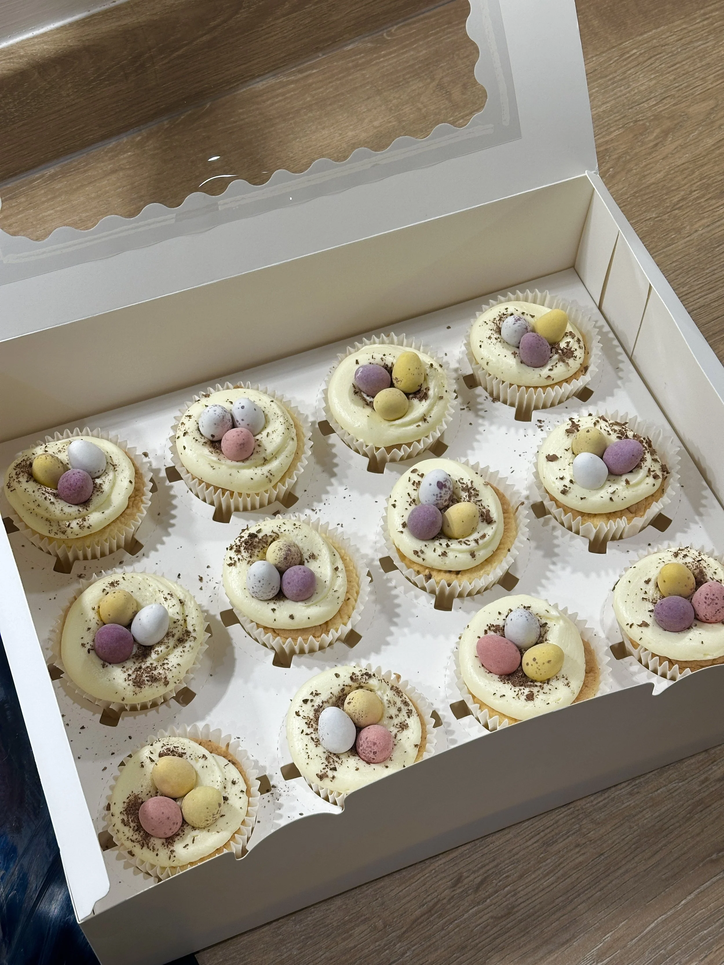 12 Mini Eggs Easter Cupcakes - £30