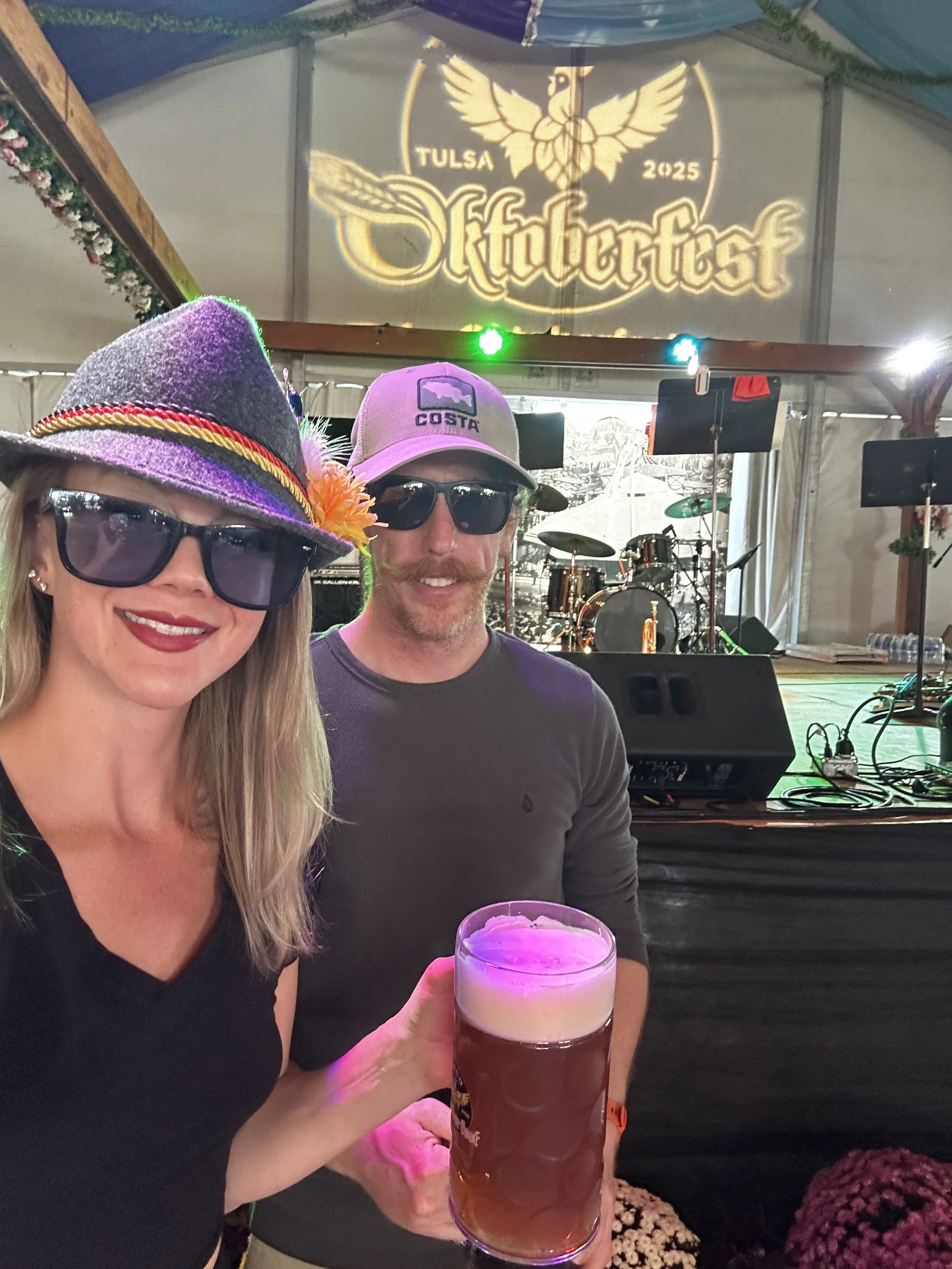 couple with a beer at Tulsa Oktoberfest