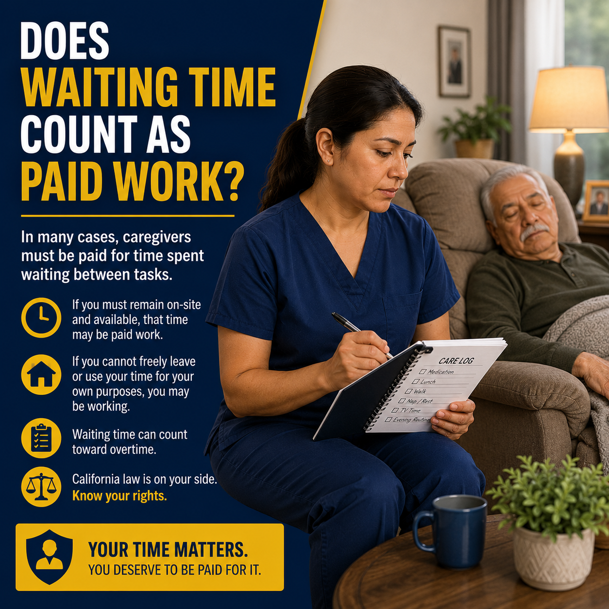 Do Caregivers Get Paid for Waiting Time Between Tasks? California Law Explained