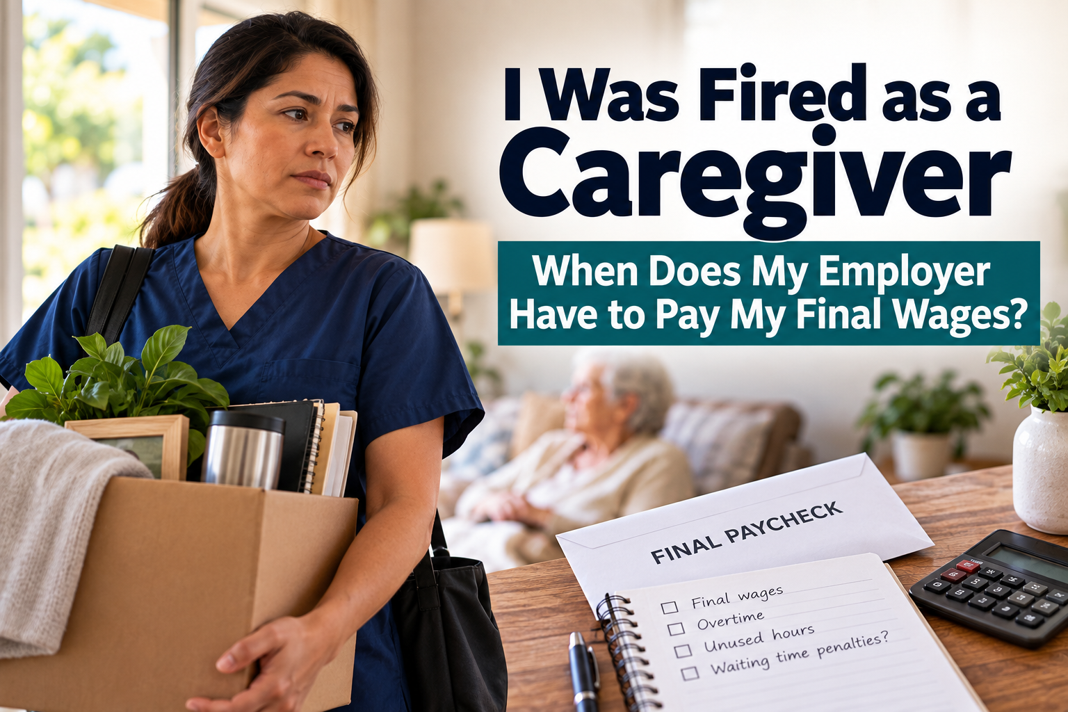 I Was Fired as a Caregiver — When Does My Employer Have to Pay My Final Wages?