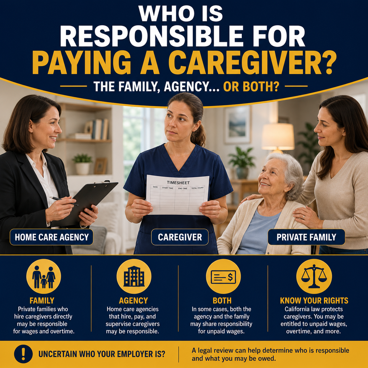 Who is responsible for paying a caregiver