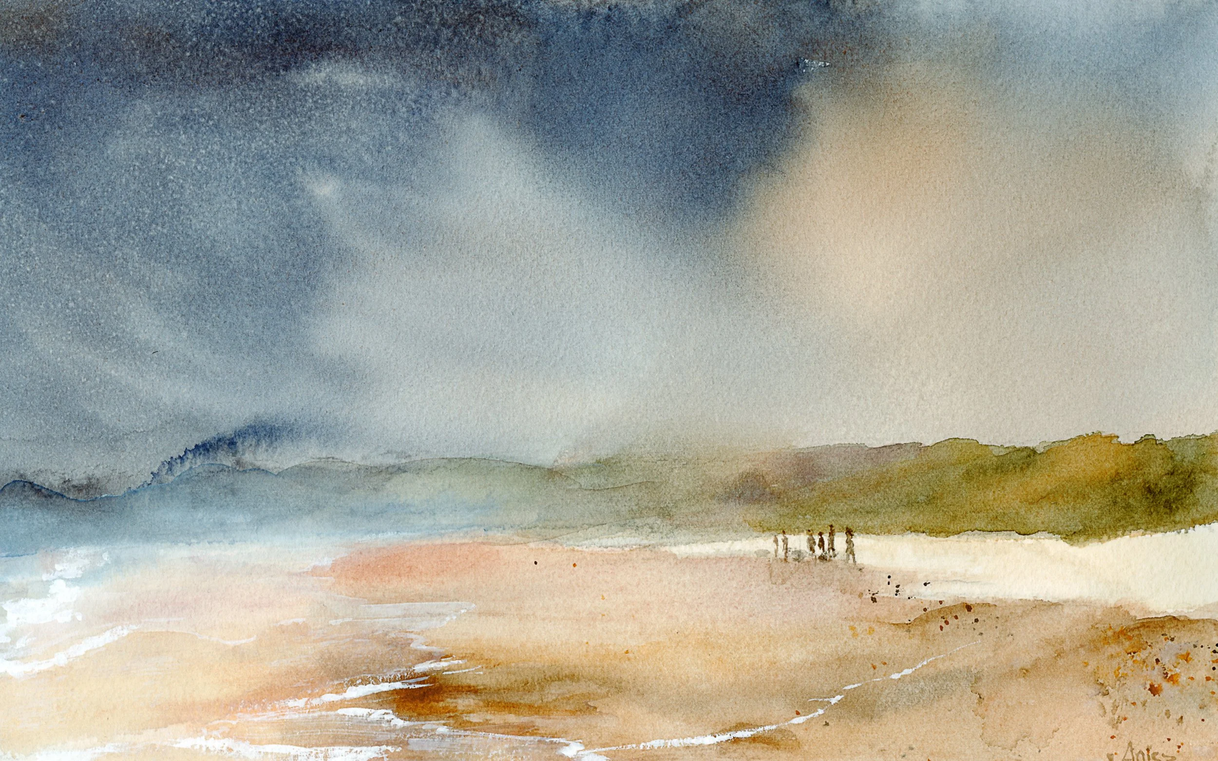 After the storm - the sun. Watercolor on paper. 12x7 1/2 inch