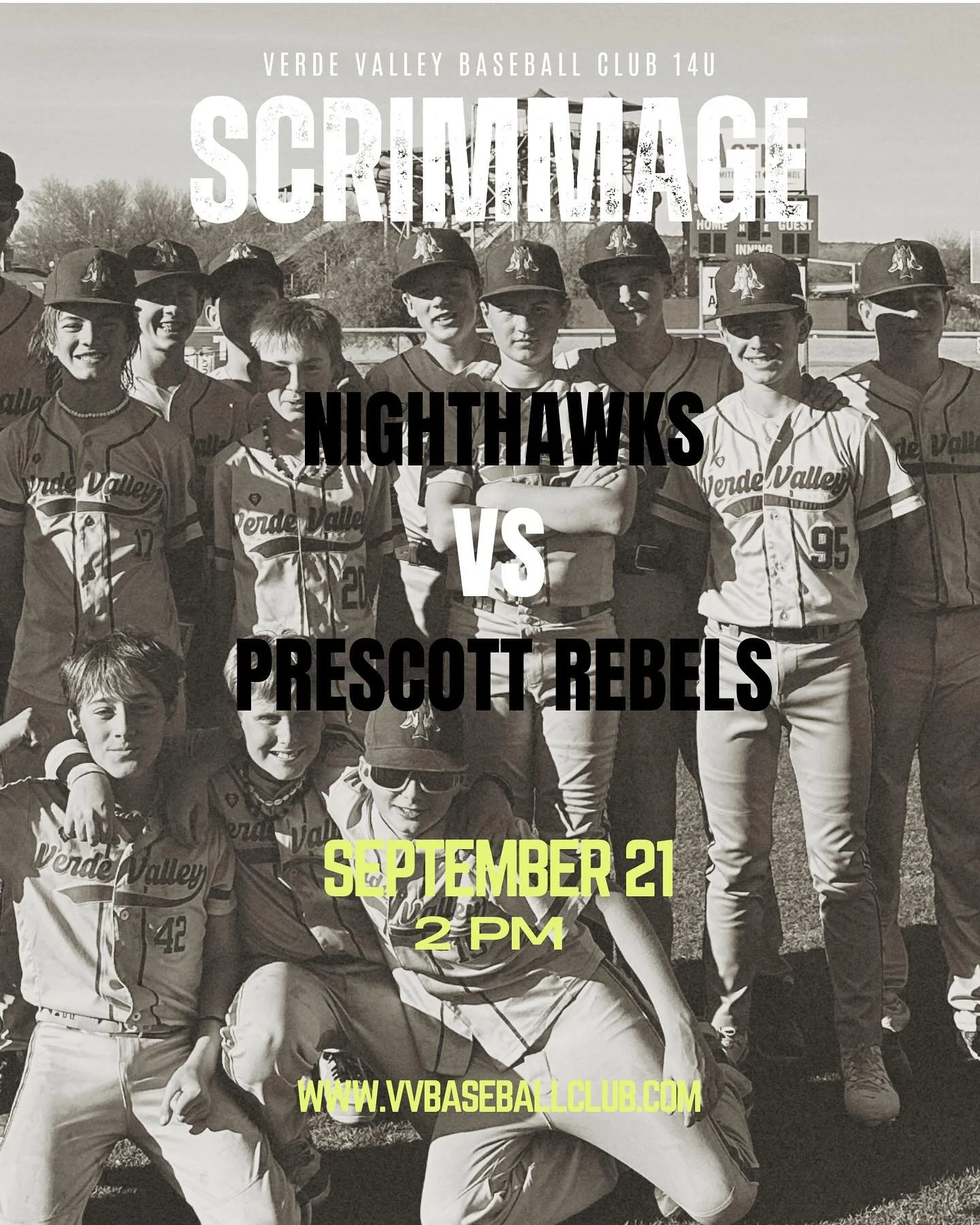 THIS SUNDAY 2 PM - COTTONWOOD COMMUNITY SCHOOL📍- 14u scrimmage vs. our friends over the mountain @prescottrebelsbaseballclub @kevinmichaelgates! 
#verdeboys #flylikeanighthawk #verdevalleybaseballclub #VerdeValley #ArizonaBaseball #YouthBaseballAZ