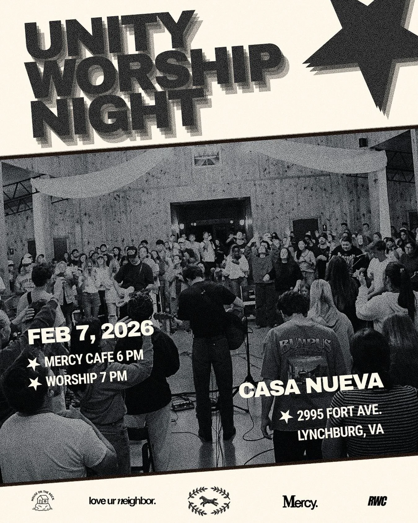 UNITY WORSHIP NIGHT

May we never grow so content with our understanding of God that we lose our hunger to see Him rightly. 

Come be a part of a night of worship unifying ministries, churches, campuses, and neighbors.
This isn&rsquo;t hype.
This is 