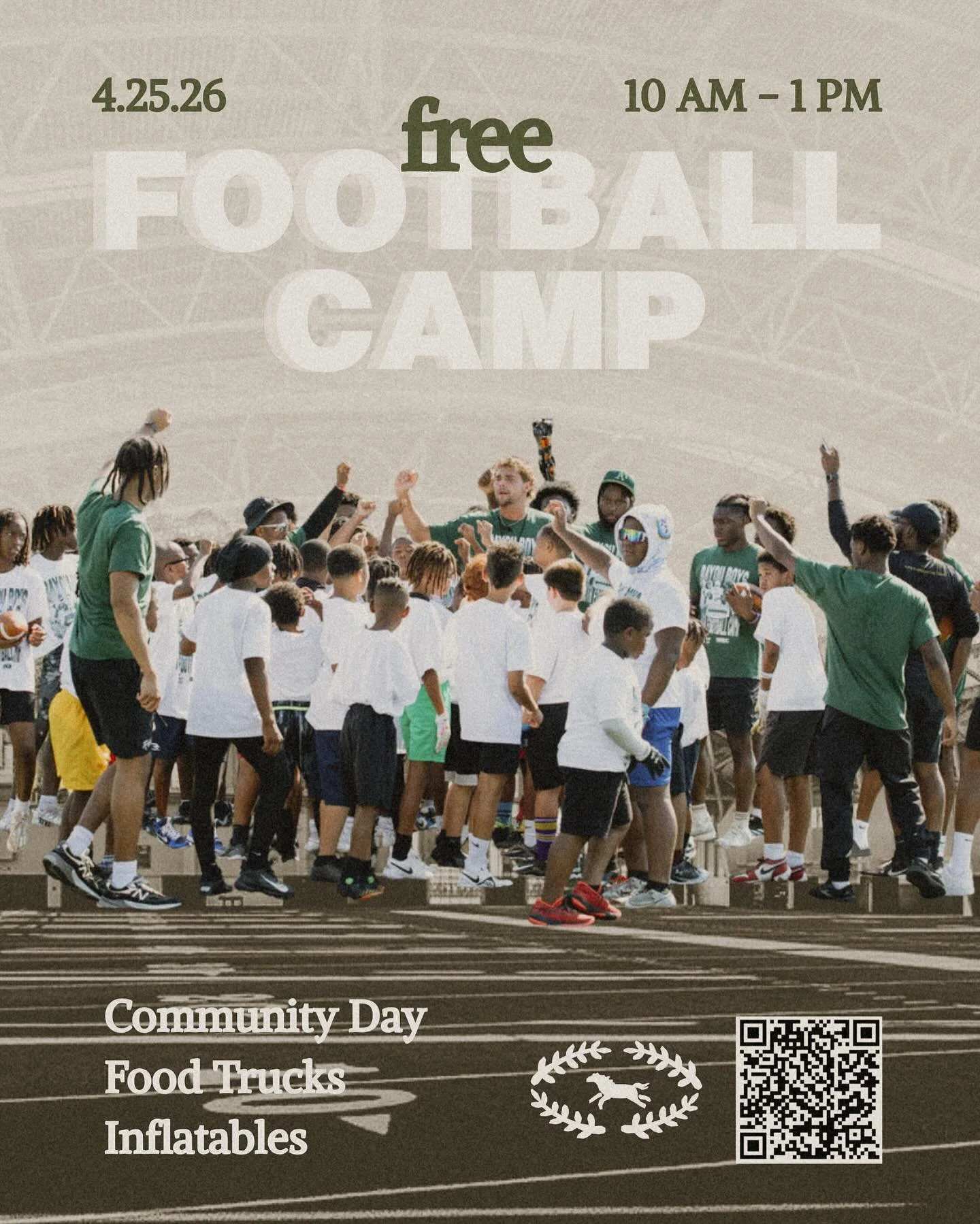 ‼️Free Football Camp April 25th‼️

Next Saturday April 25th we are having our annual Football Camp at Liberty University Indoor Practice Facility! 3rd-8th graders sign up asap for this free opportunity to come out and participate in skills, drills, a