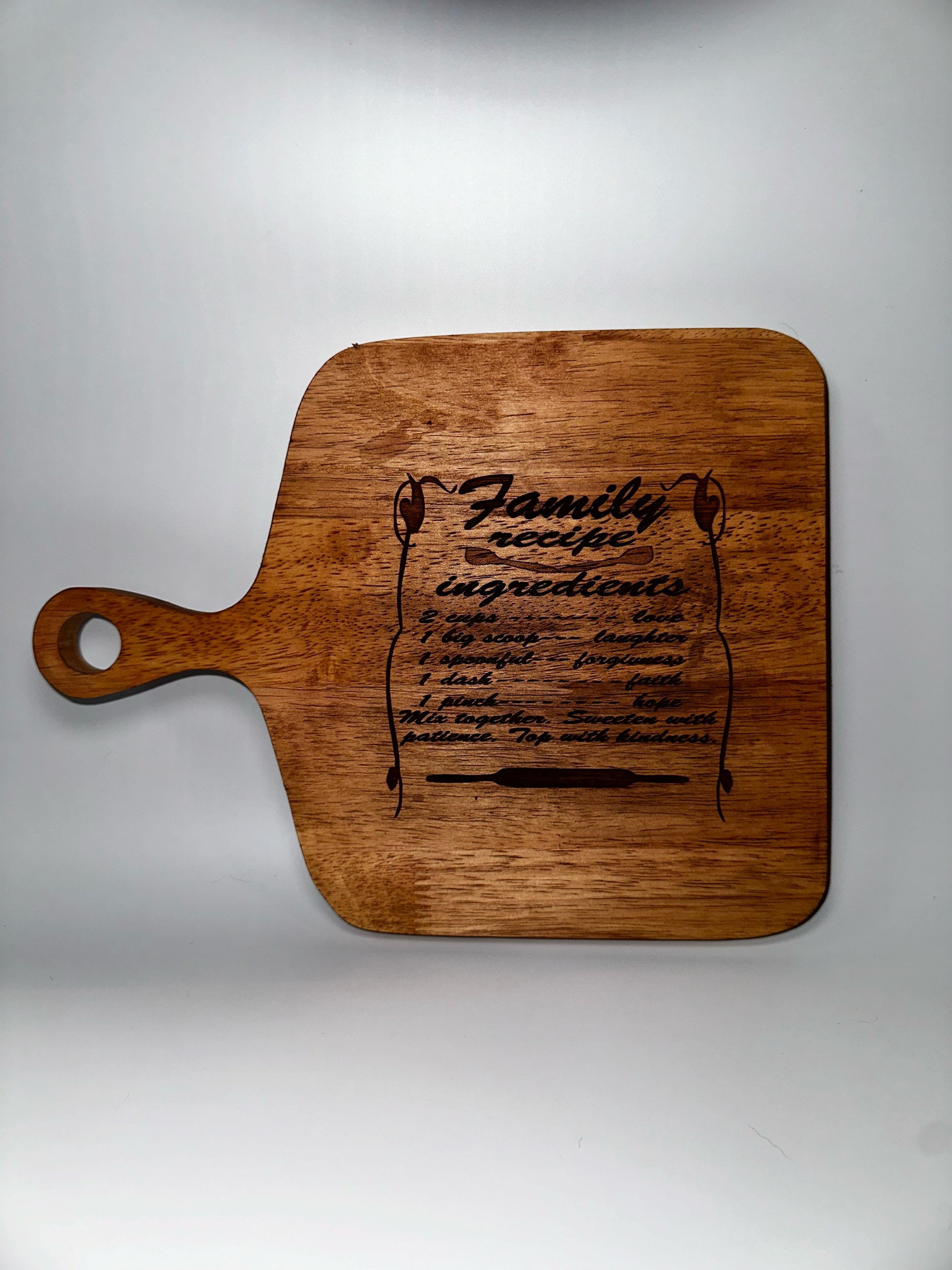 Family Recipie Cutting Board