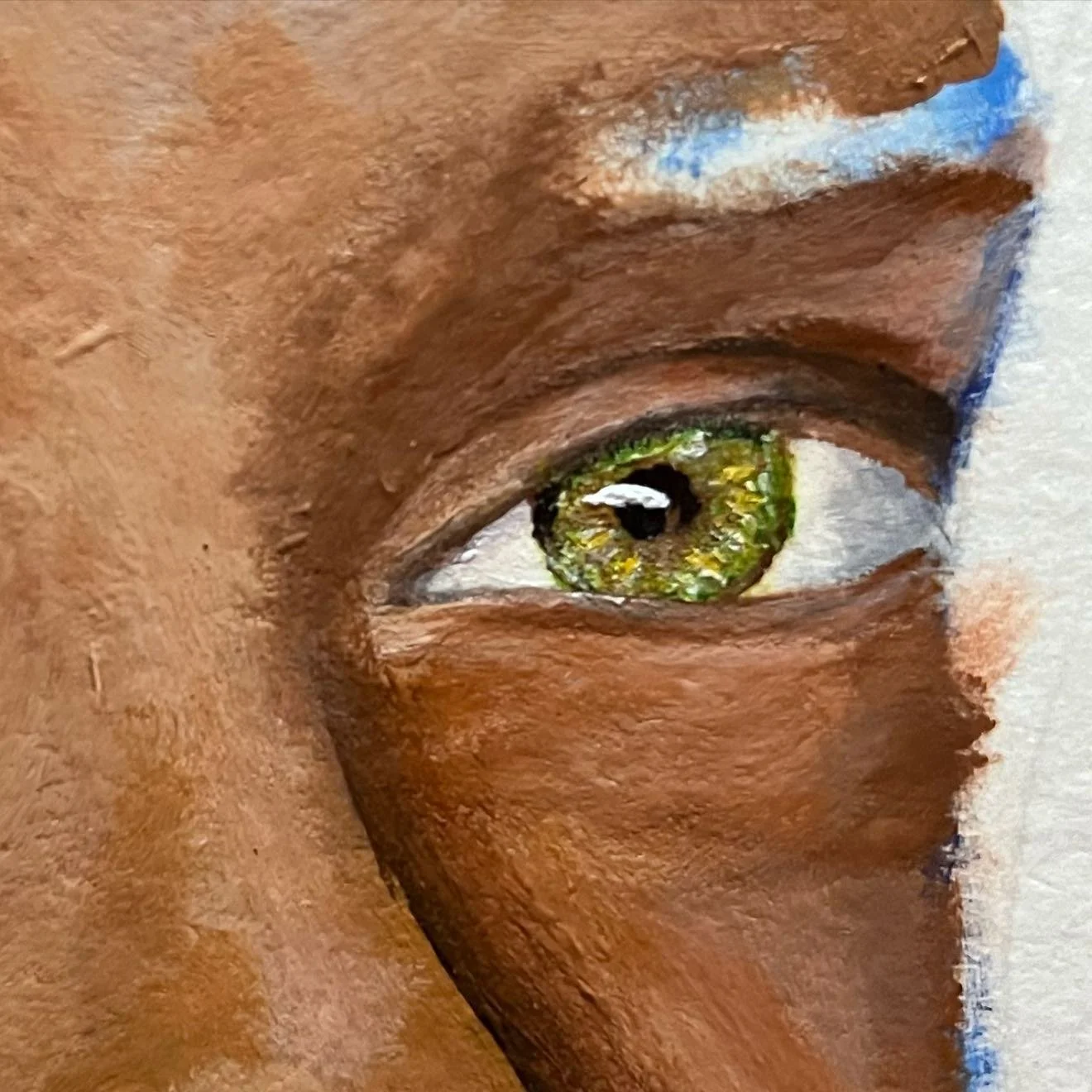 The rest of the painting is in the scary stage but this eye is 👌🏼