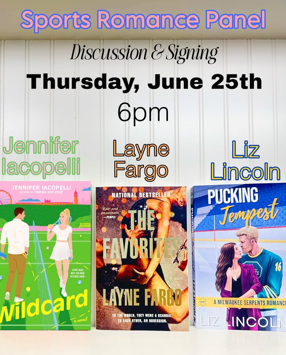 Sports Romance Panel with Jennifer Iacopelli & Liz Lincoln