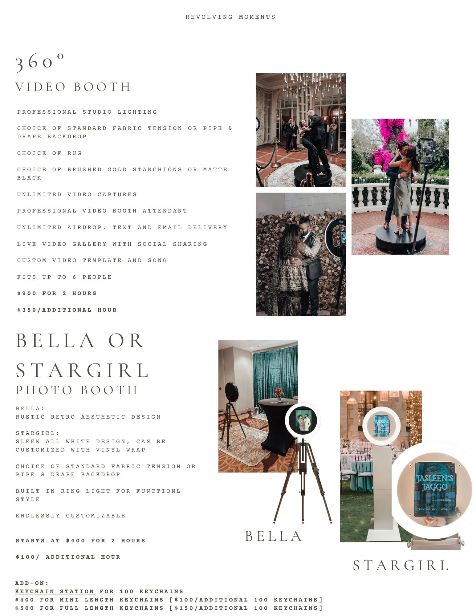 360 Video Booth and our iPad Booths Bella and Stargirl