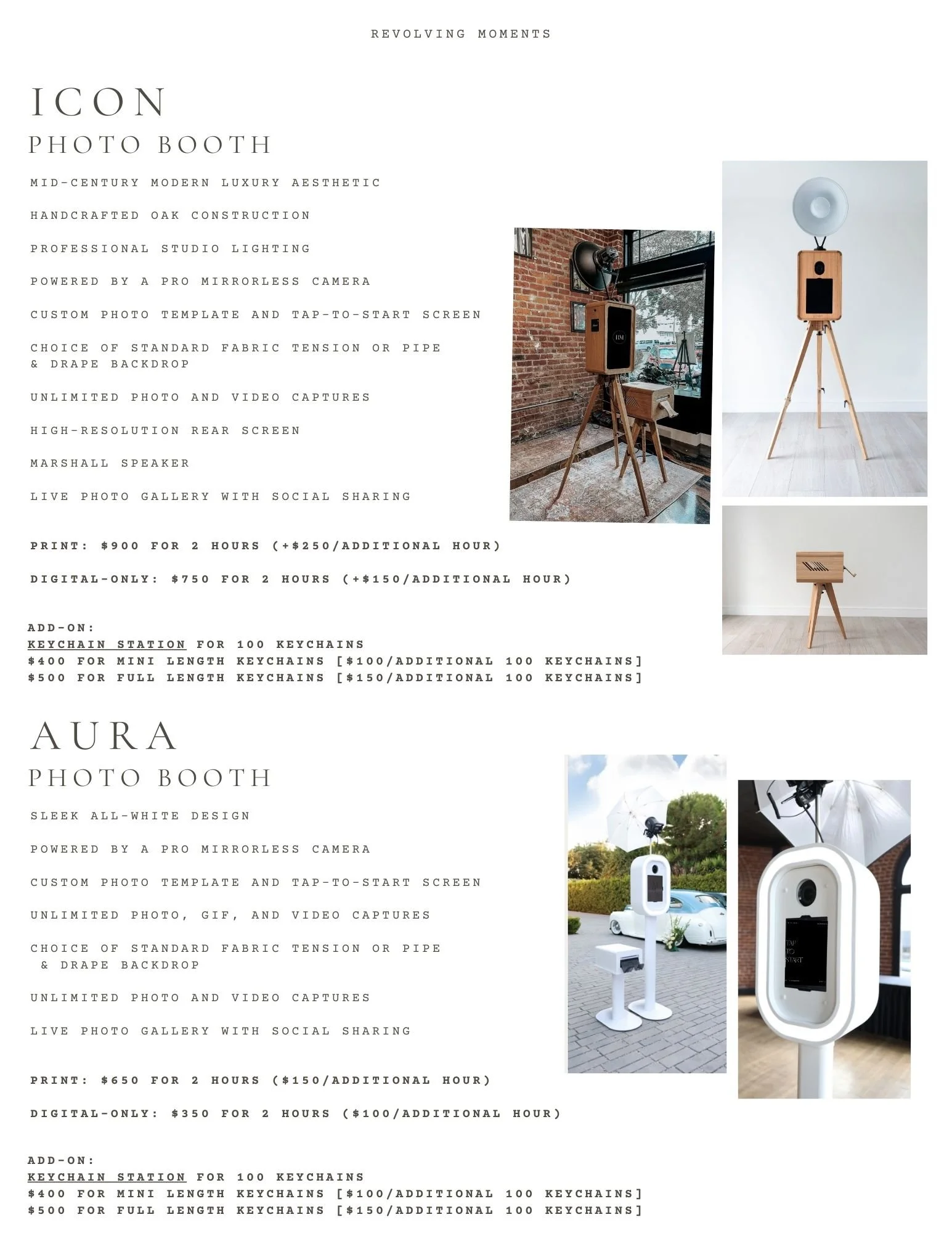 ICON and AURA Digital and Print Photo Booths