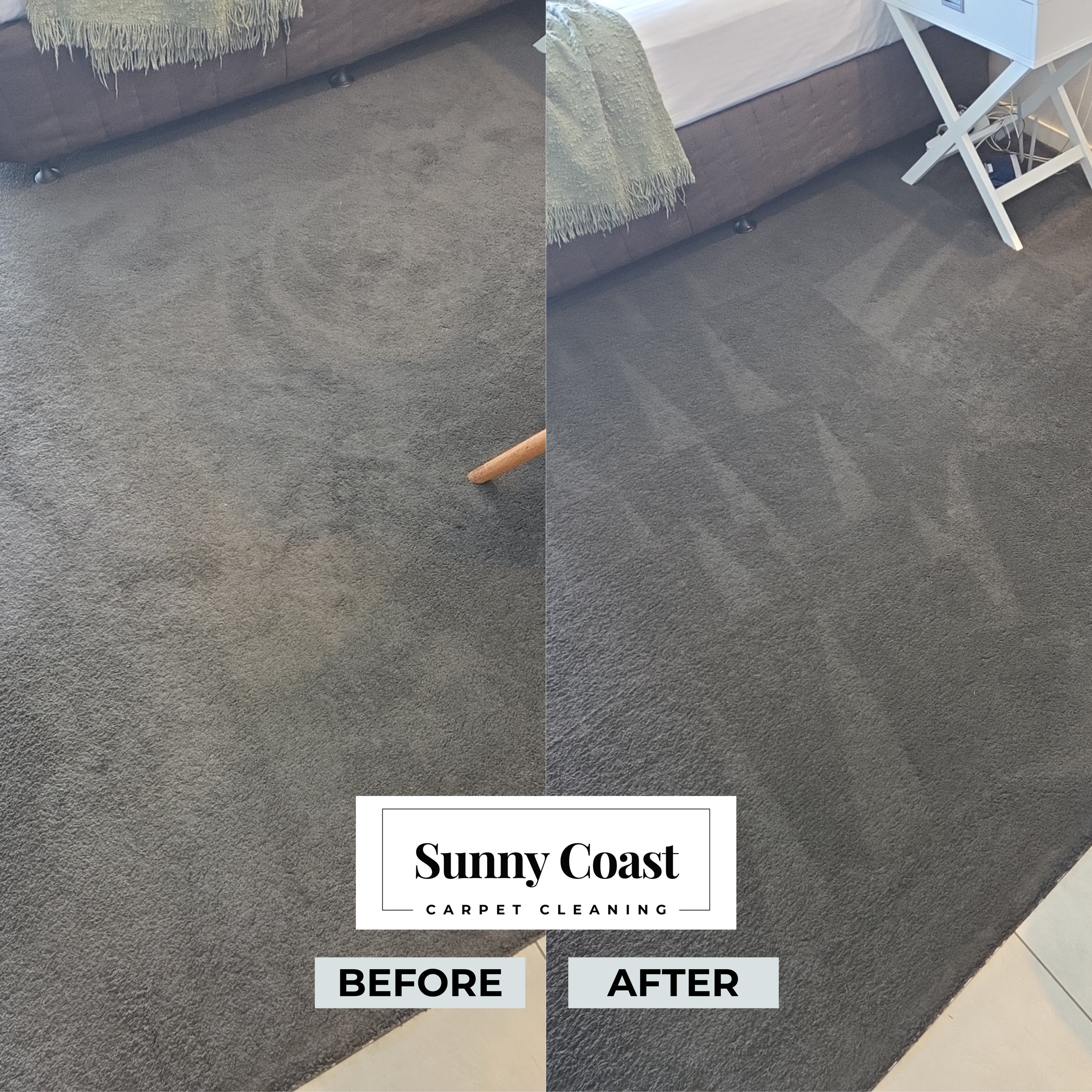 Carpet Cleaning job inside resort in Noosaville bedroom