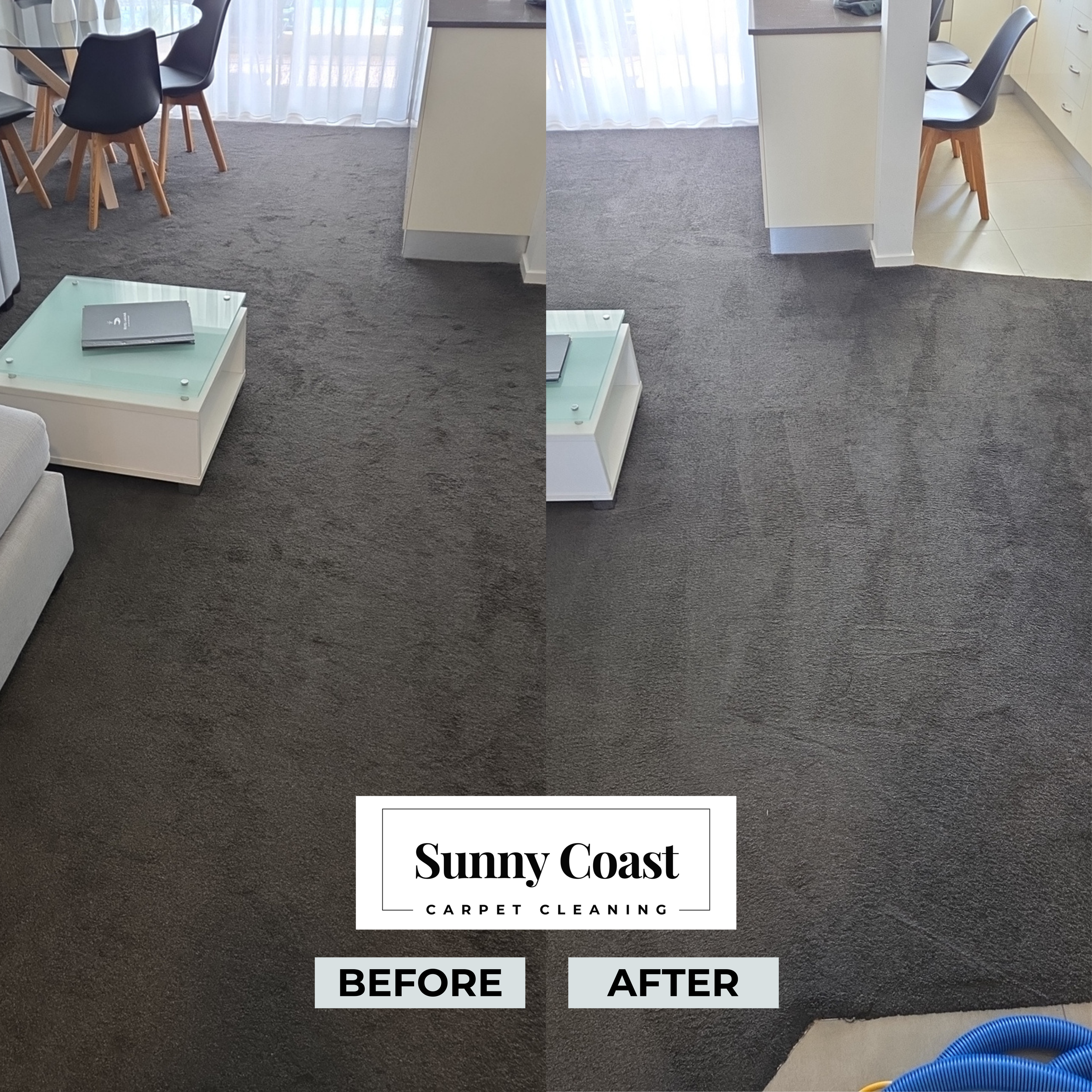 Routine Noosaville Resort carpet clean in living room