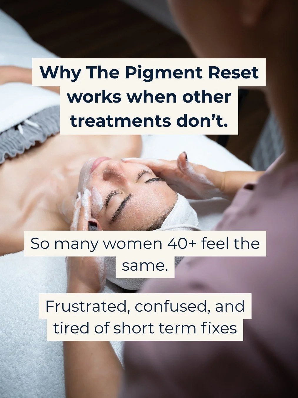 You’ve probably noticed it before.
The glow from your facial fades within days, and the pigment slowly returns.
That’s because most treatments only work on the surface.
They never reach the deeper causes: inflammation, sun exposure, ho