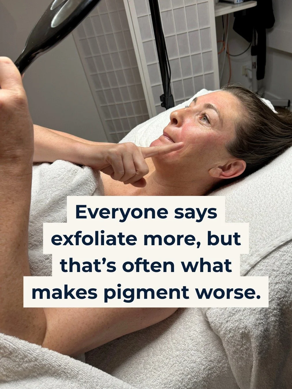 Everyone says exfoliate more, but that is often what makes pigment worse.
When your skin feels dull or uneven, it is easy to think you need to scrub or peel it away.
But over exfoliating weakens your barrier, increases inflammation, and causes pigm