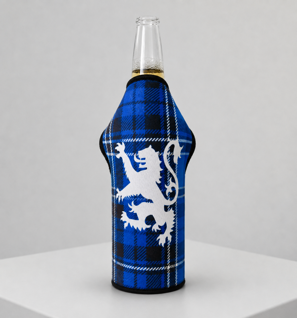 Blue Tartan Lion Rampant beer cooler