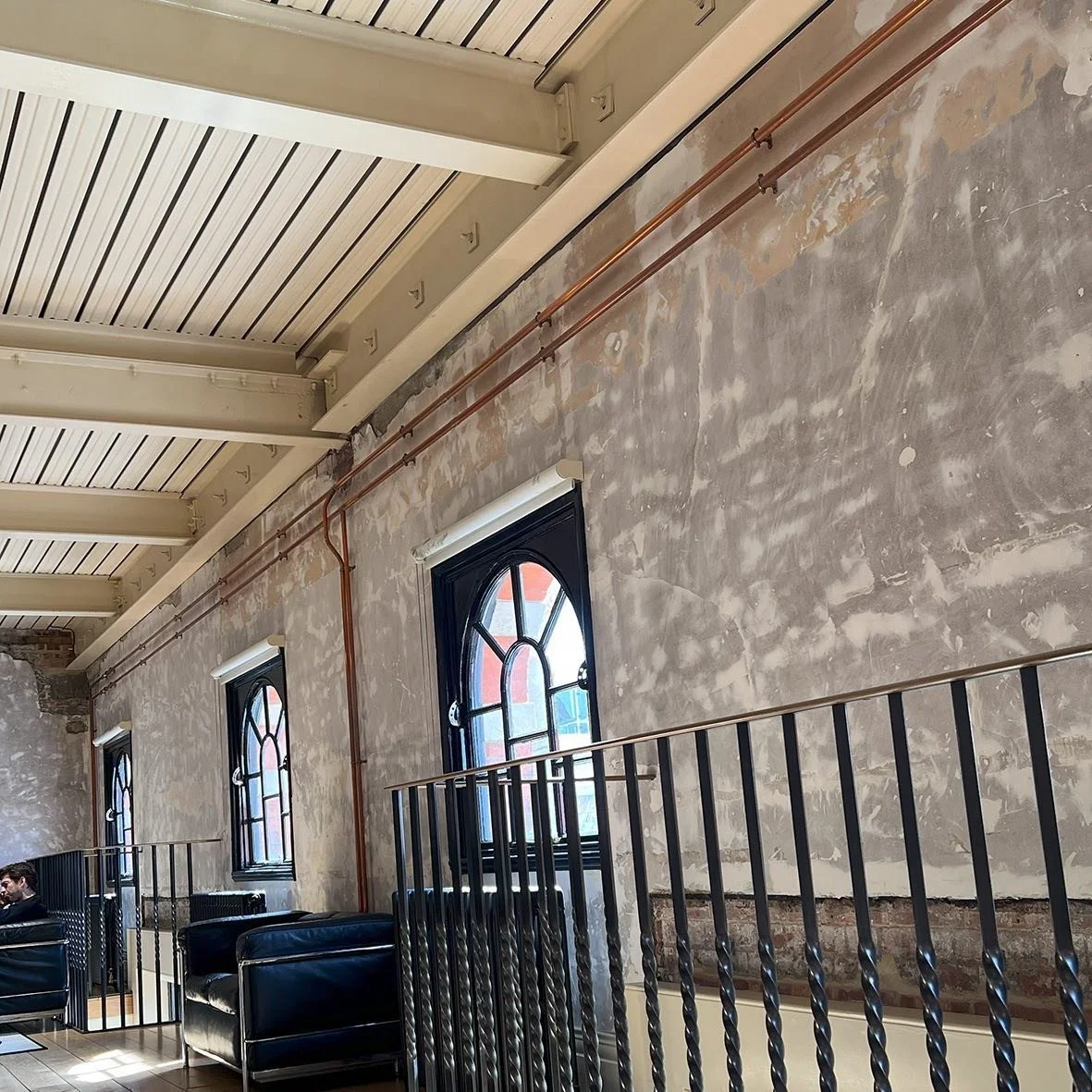 Loving the exposed structure in the new office 😀