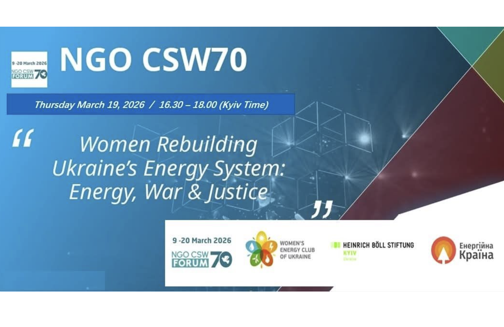 Women Rebuilding Ukraine’s Energy System: Energy, War & Justice