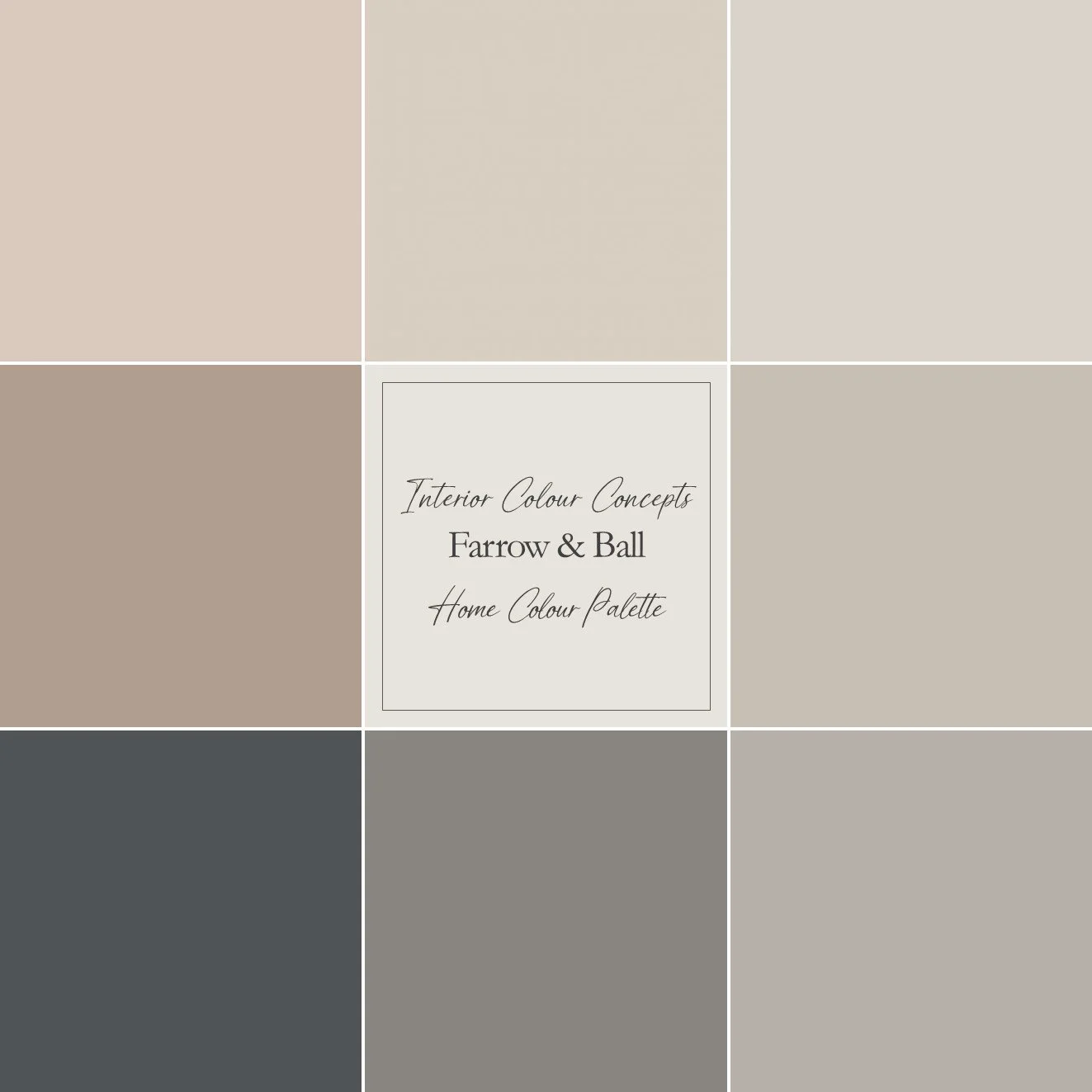 Warm neutrals and a darker accent designed to work as a palette for your entire home.