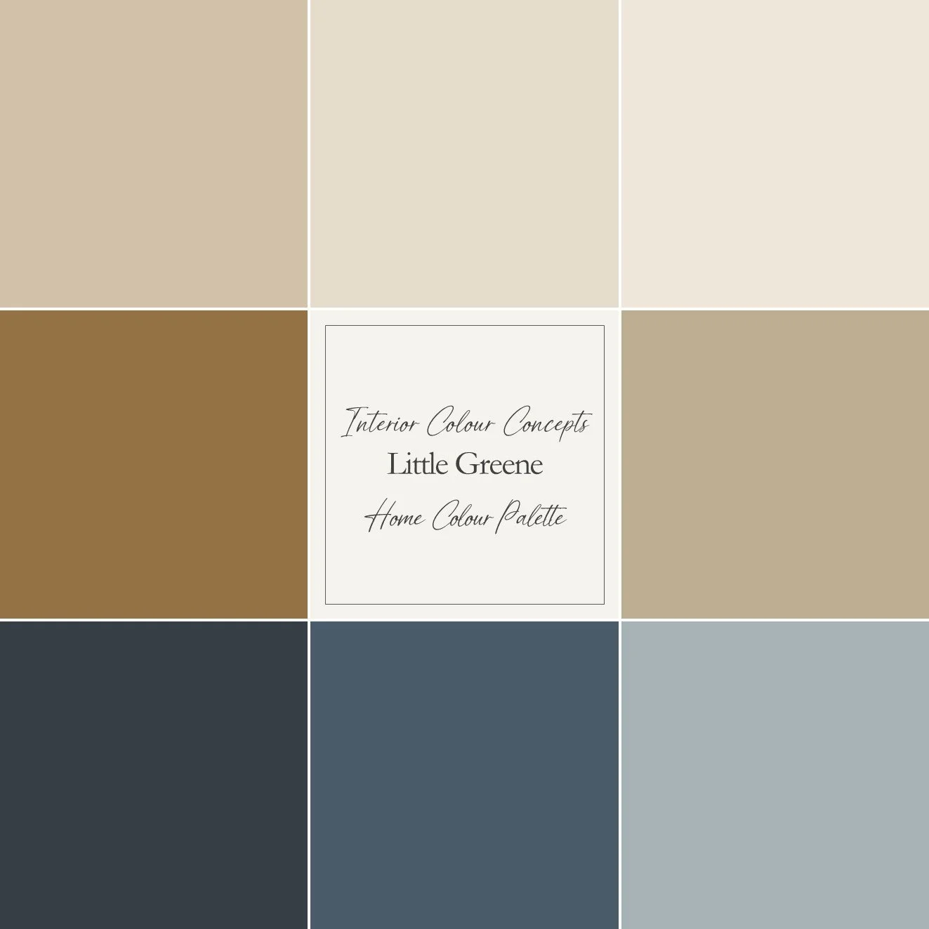 Blues and caramel tones designed to work together as a palette for your entire home.