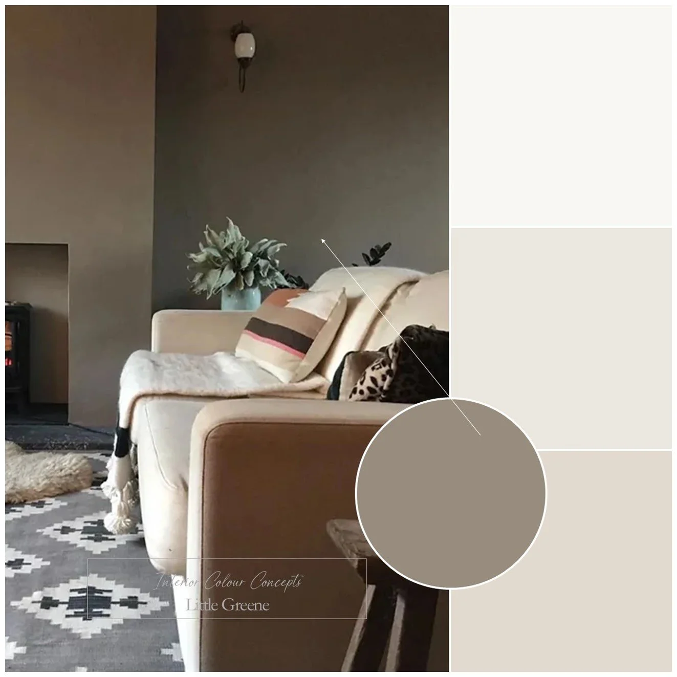 Earth tones from Little Greene for a warm living room.