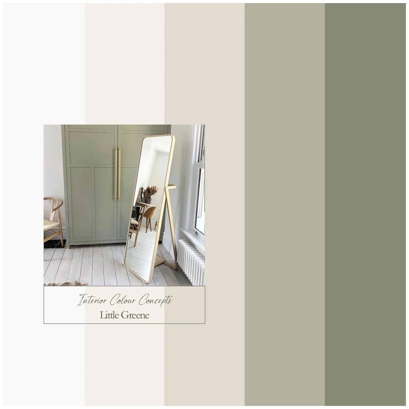 Relaxed sage greens from Little Greene pair effortlessly with these warm neutrals for a calm, welcoming interior.