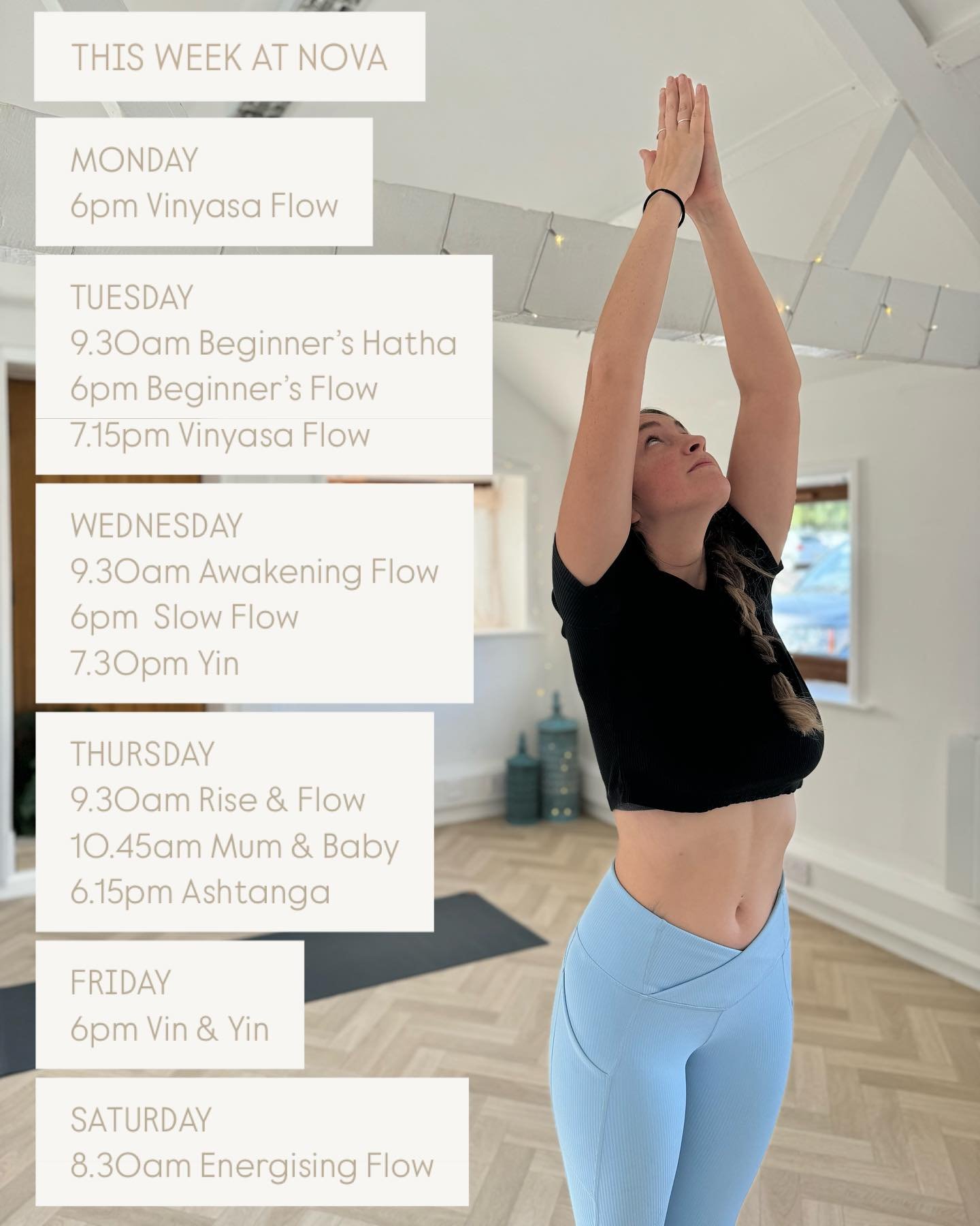 T H I S  W E E K

Come deepen your practice

MONDAY
NEW TIME 6pm Vinyasa Flow with @yogajordie 

TUESDAY
9.30am Beginner&rsquo;s Hatha with @yogajordie 
6pm Beginner&rsquo;s Flow with Jade
7.15pm Vinyasa Flow with Jade

WEDNESDAY
9.30am Awakening Flo