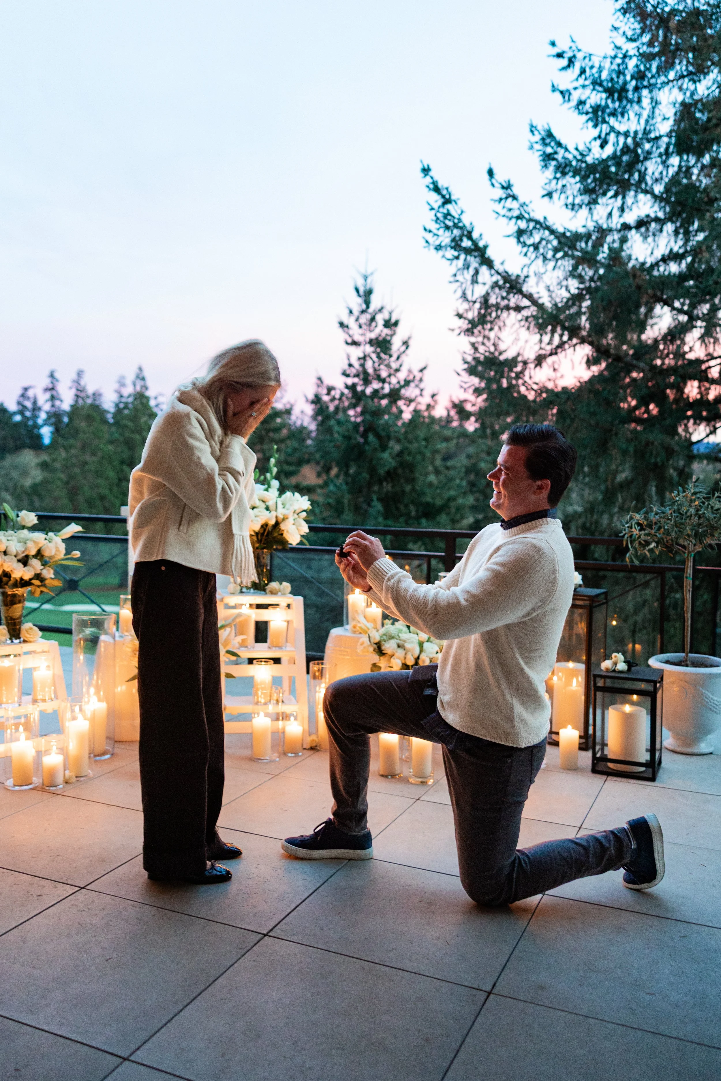 A Romantic Candlelit Surprise Proposal at Home