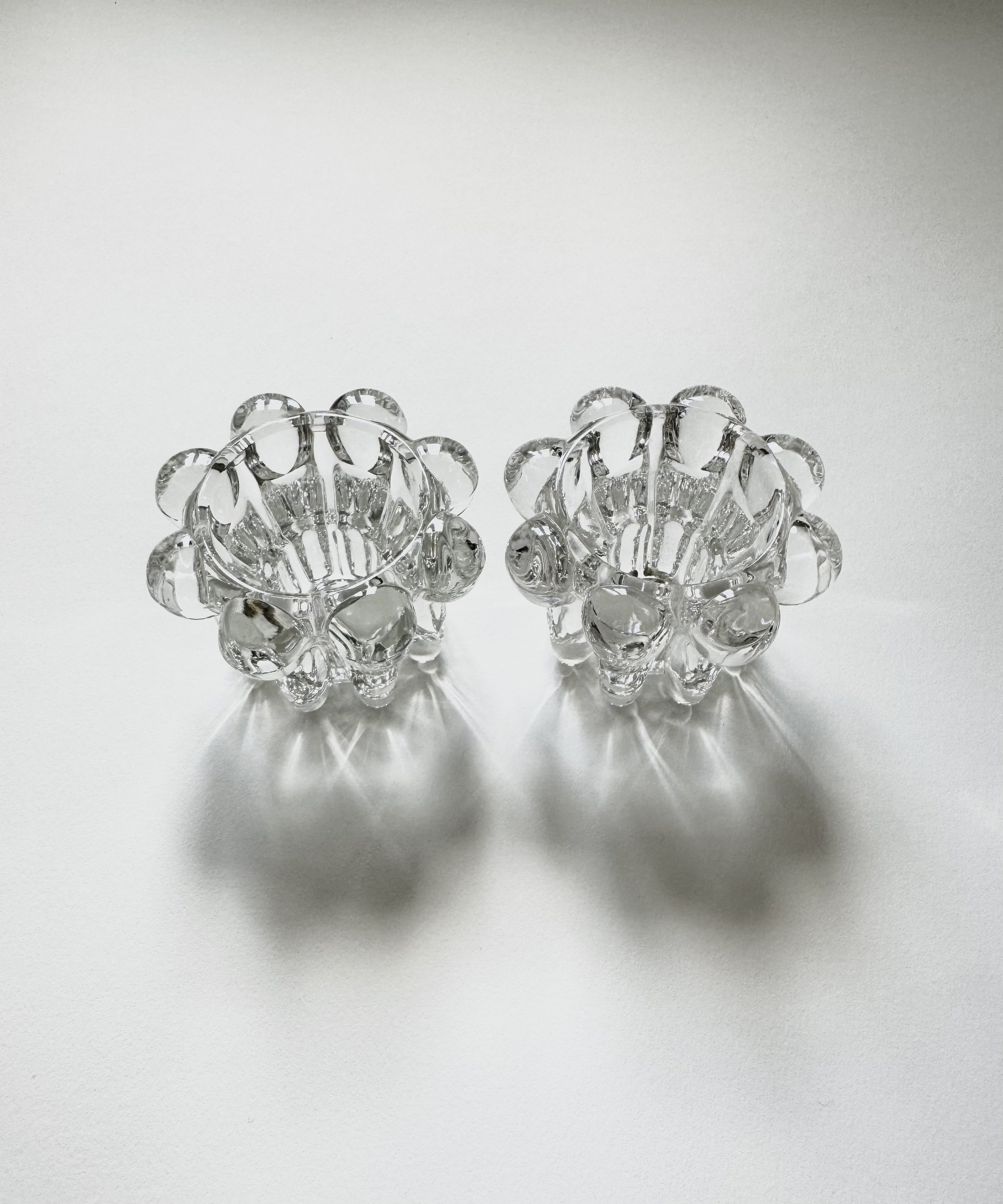 Paire de bougeoirs dodus vintage