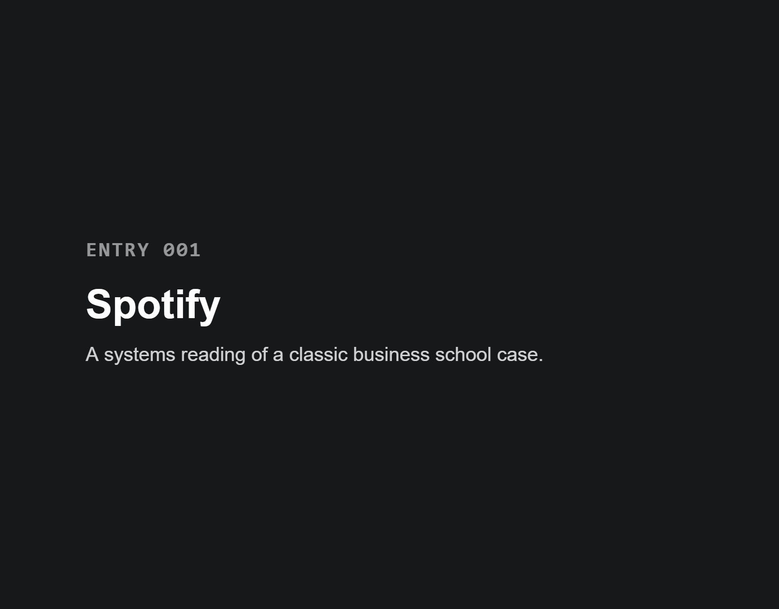 Spotify through a Systems Intelligence Lens