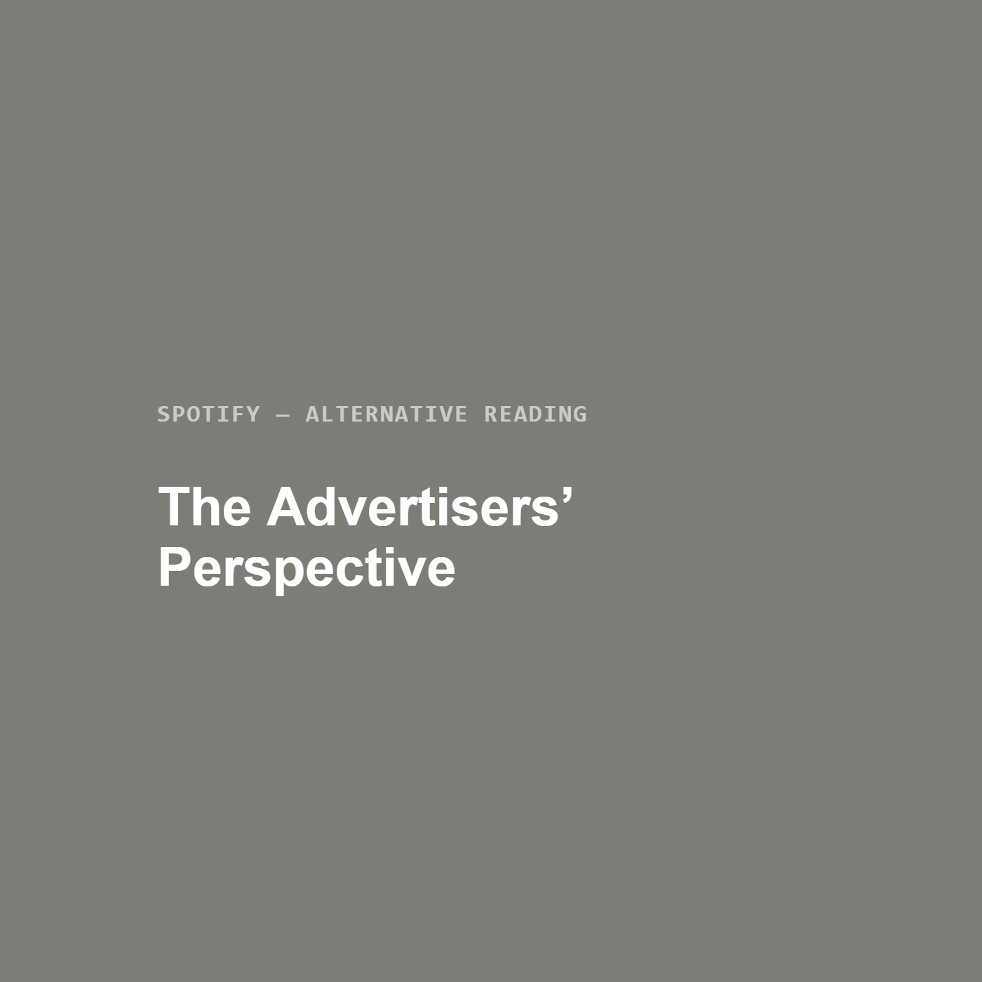 The advertisers’ perspective