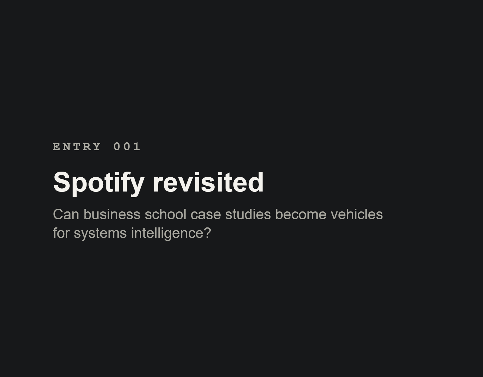 Spotify revisited.