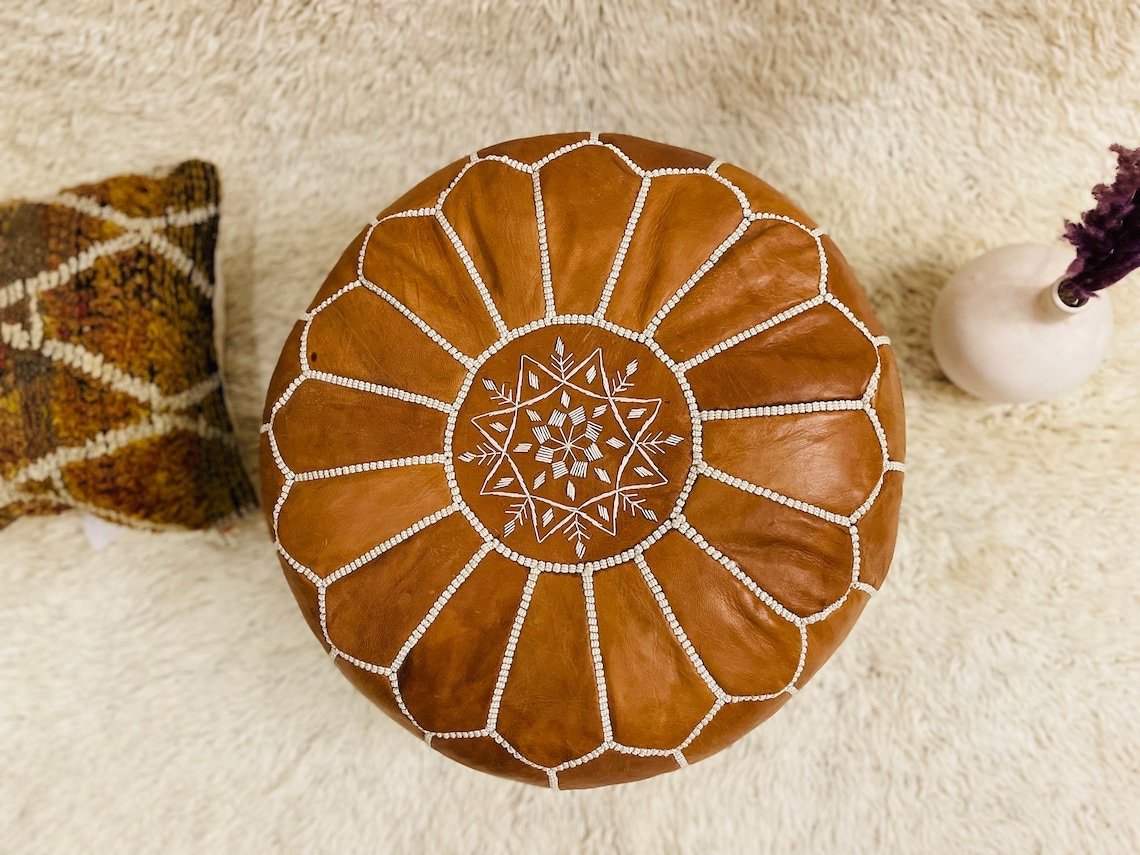 Moroccan brown pouf.jpeg