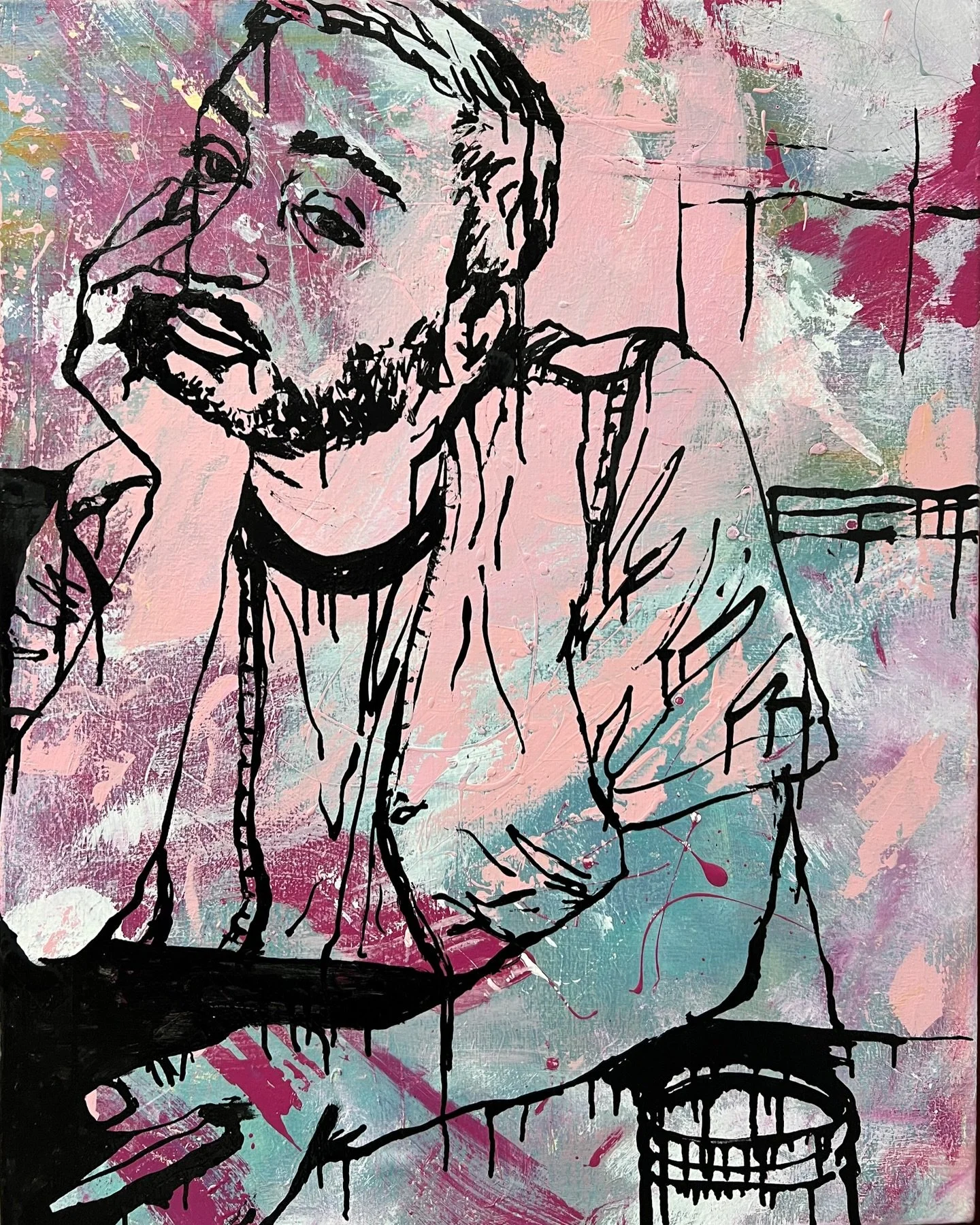 New painting that I&rsquo;m excited to share! I actually forgot I hadn&rsquo;t posted this yet 😂. It&rsquo;s of the lovely @alexrstyles. 

Acrylic Paint on Canvas