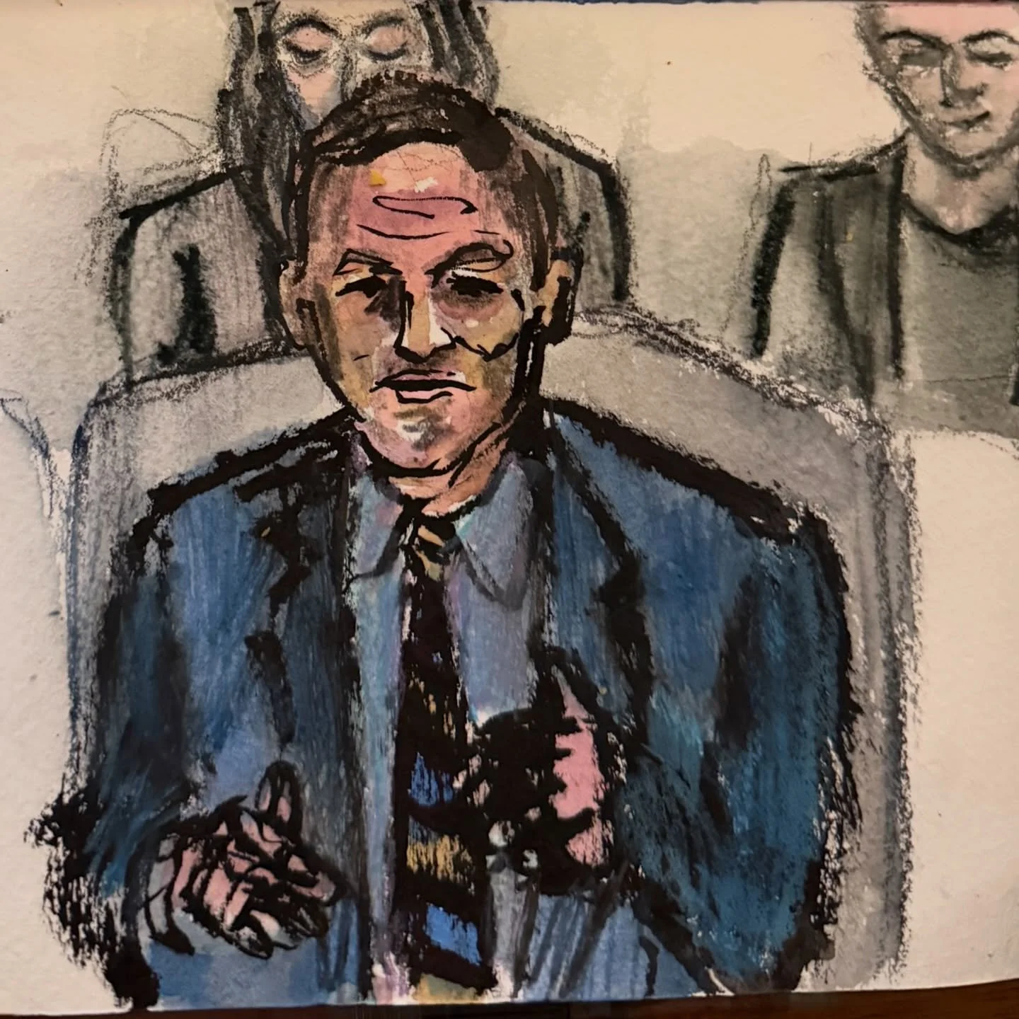 Sketches from the Ryan Schwank, ICE whistleblower testimony.

Ink and watercolor pencil on cold pressed watercolor paper.

#brooklynart #chashama #fuckice #inksketches #nycartist