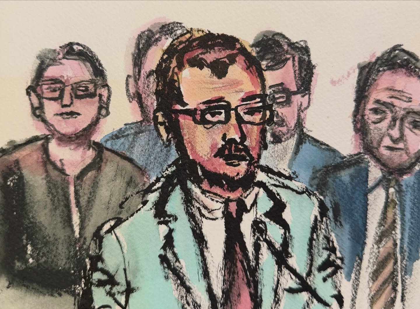 Sketches from the Ryan Schwank, ICE whistleblower testimony.

Ink and watercolor pencil on cold pressed watercolor paper.

#brooklynart #chashama #fuckice #inksketches #nycartist