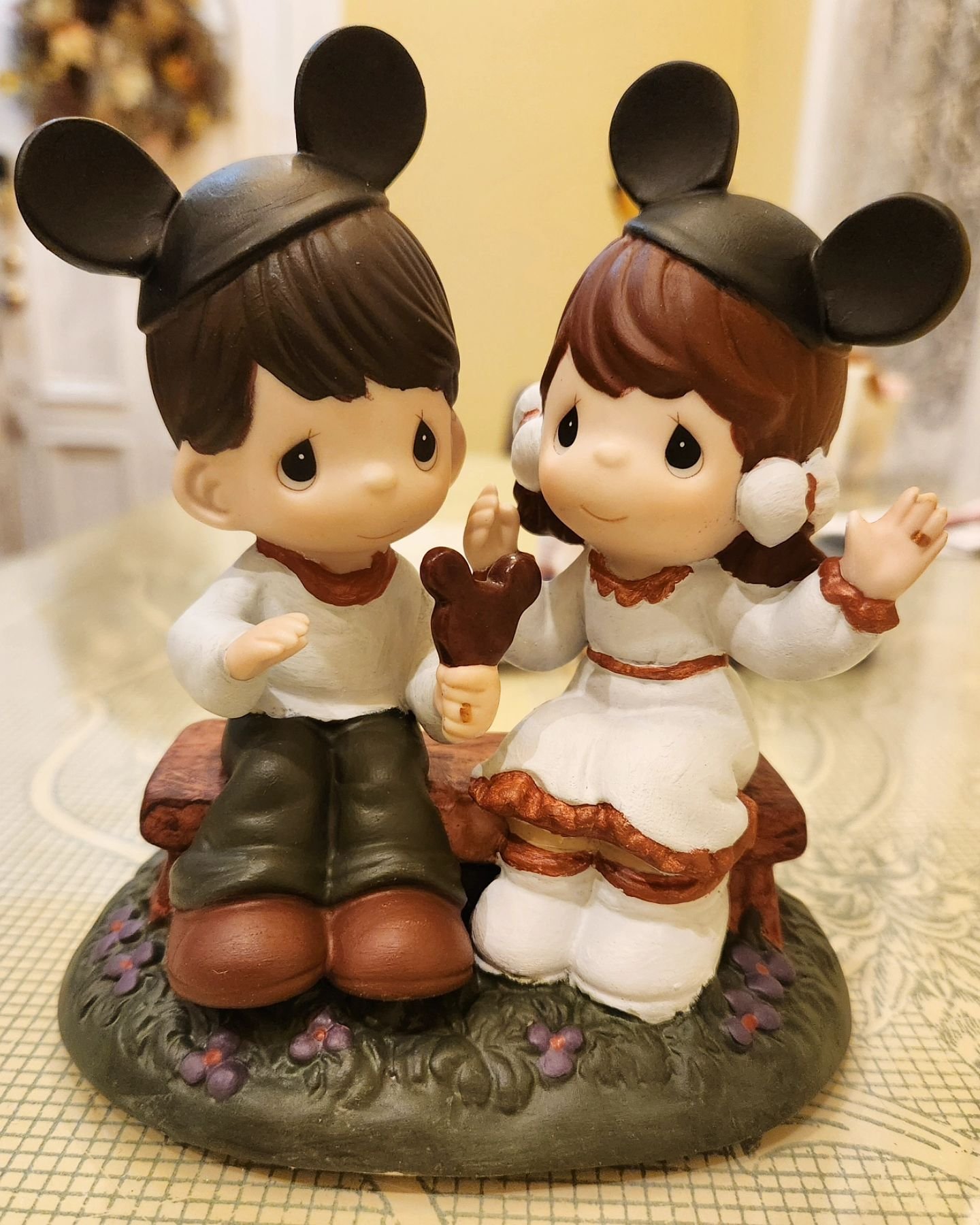 "Happiness is Best Shared Together." - Precious Moments, 2011 Disney Exclusive
.
➡️ Swipe ➡️ to see what our cake topper looked like before I got inspired. 🤍🎨🖌️🤍