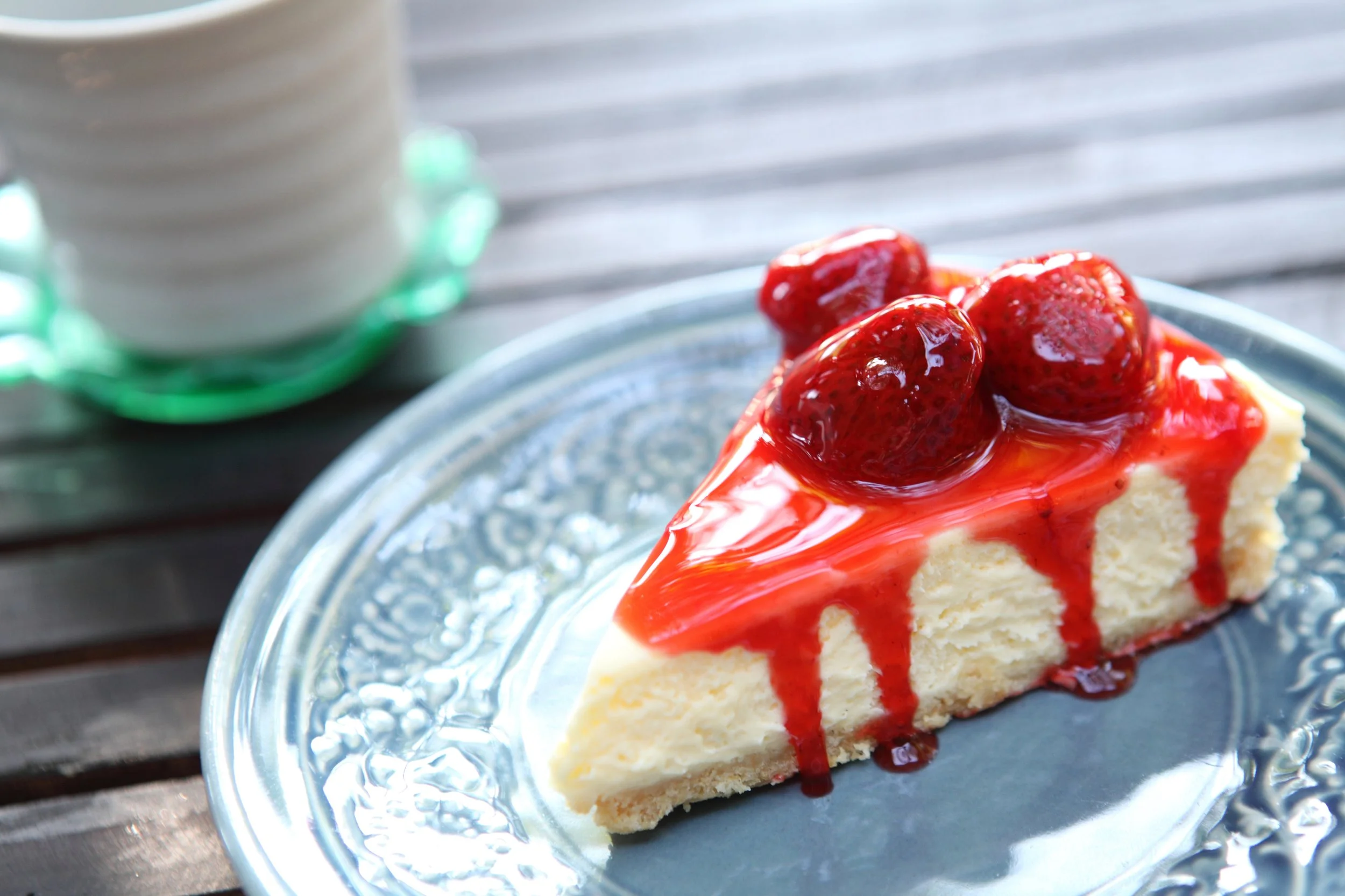 Cheesecake with Strawberry Topping
