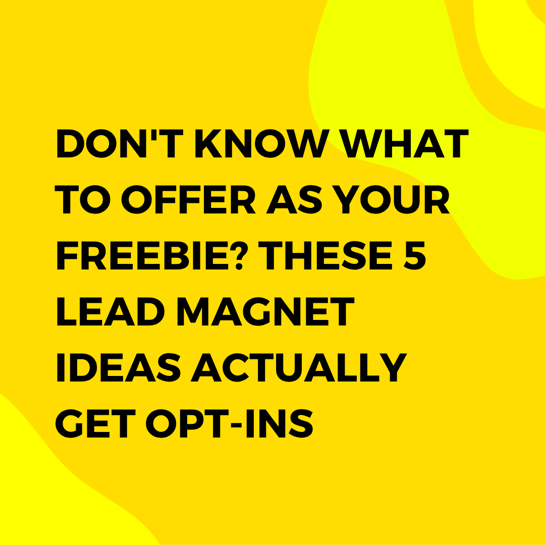 Don't Know What to Offer as Your Freebie? These 5 Lead Magnet Ideas Actually Get Opt-Ins