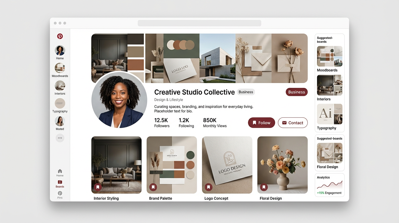A Pinterest business profile of a black owned business