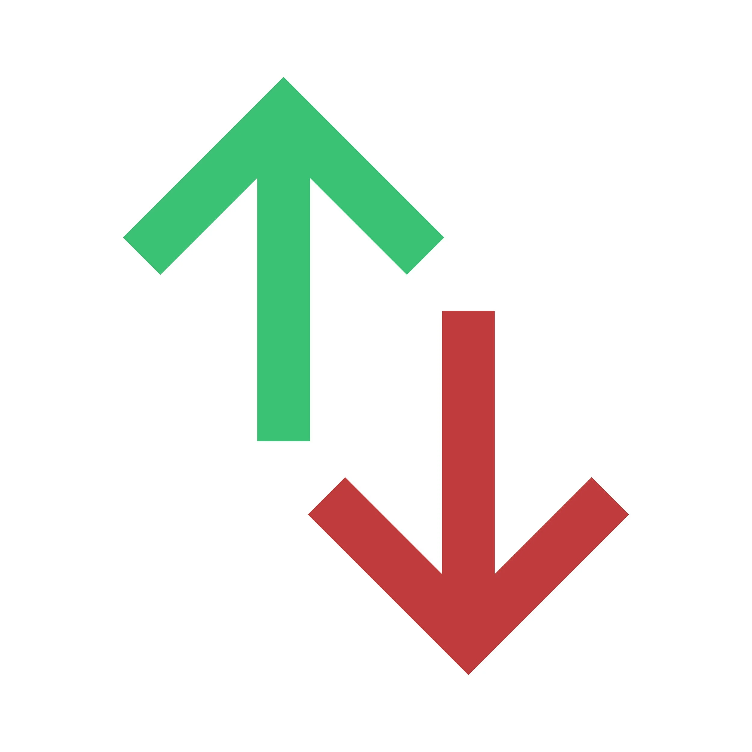 red and green up and down arrows