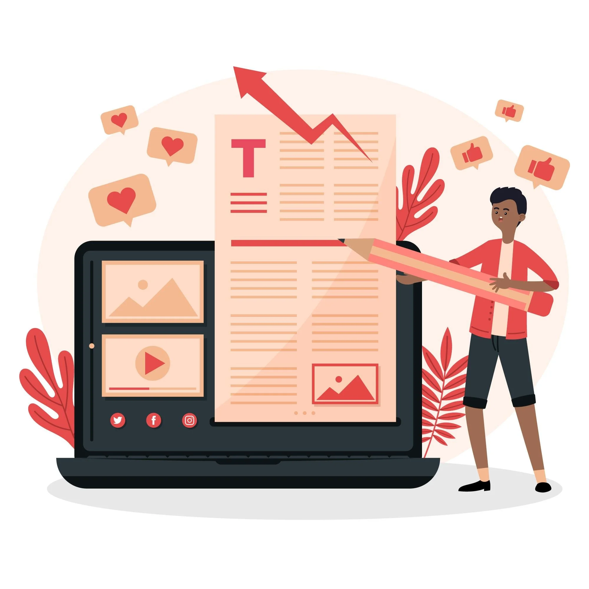 content creation concept with black man