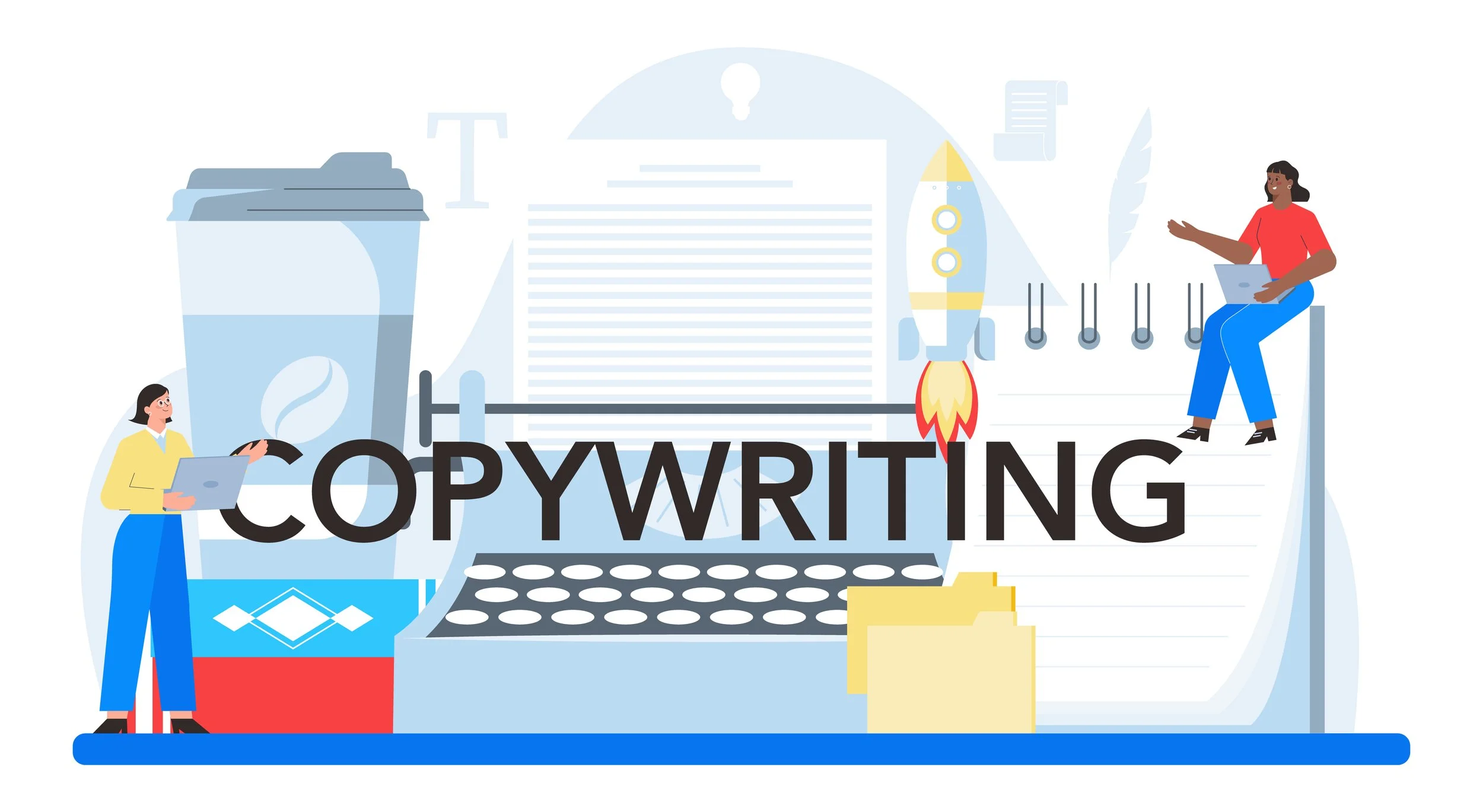 Copywriting typographic header writing