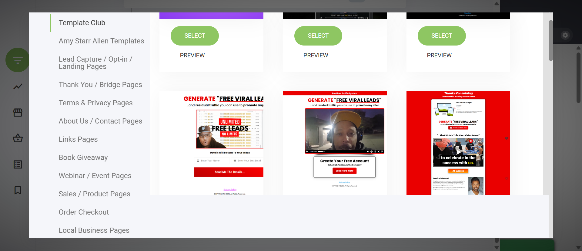 Home Business Academy funnel templates