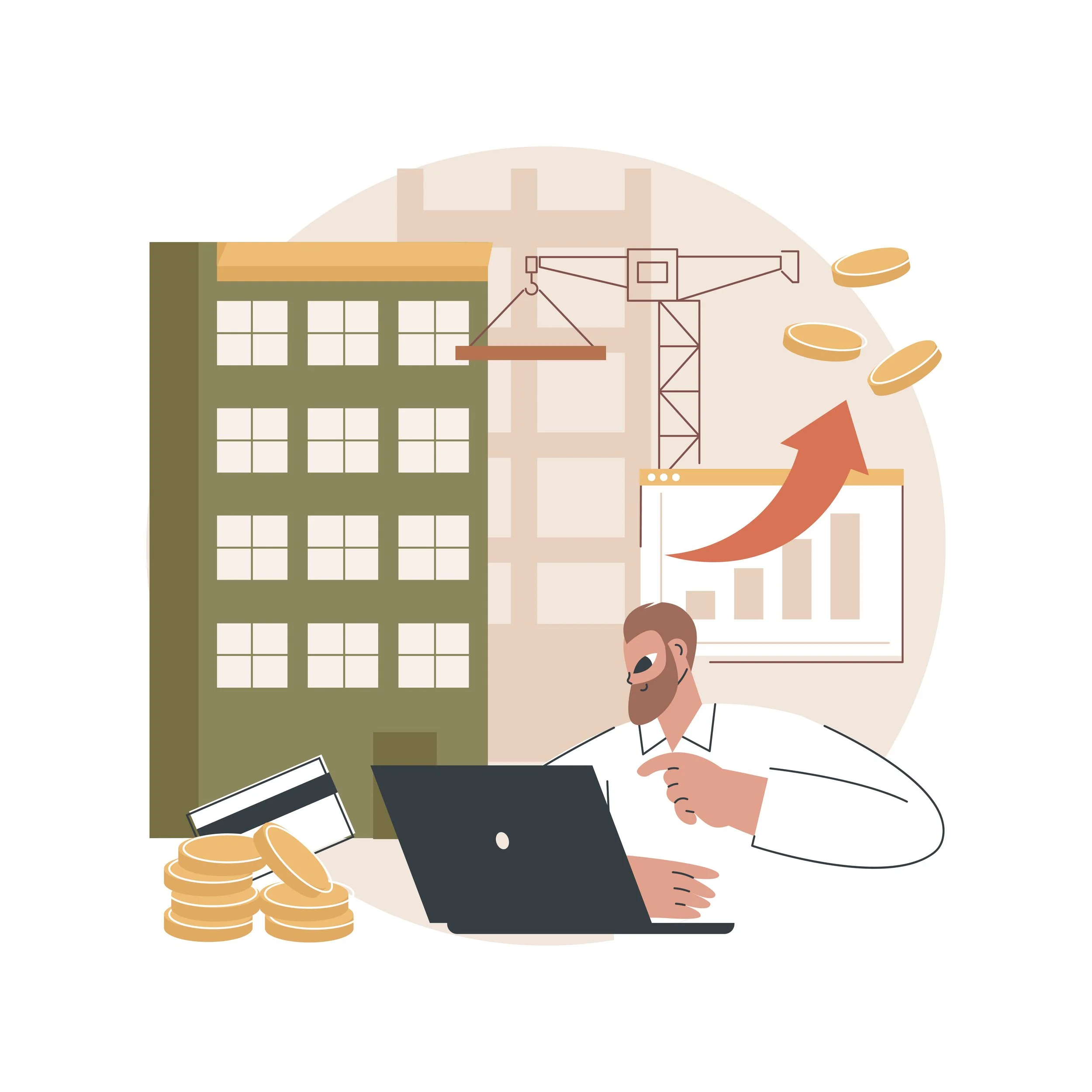 A man building a business concept