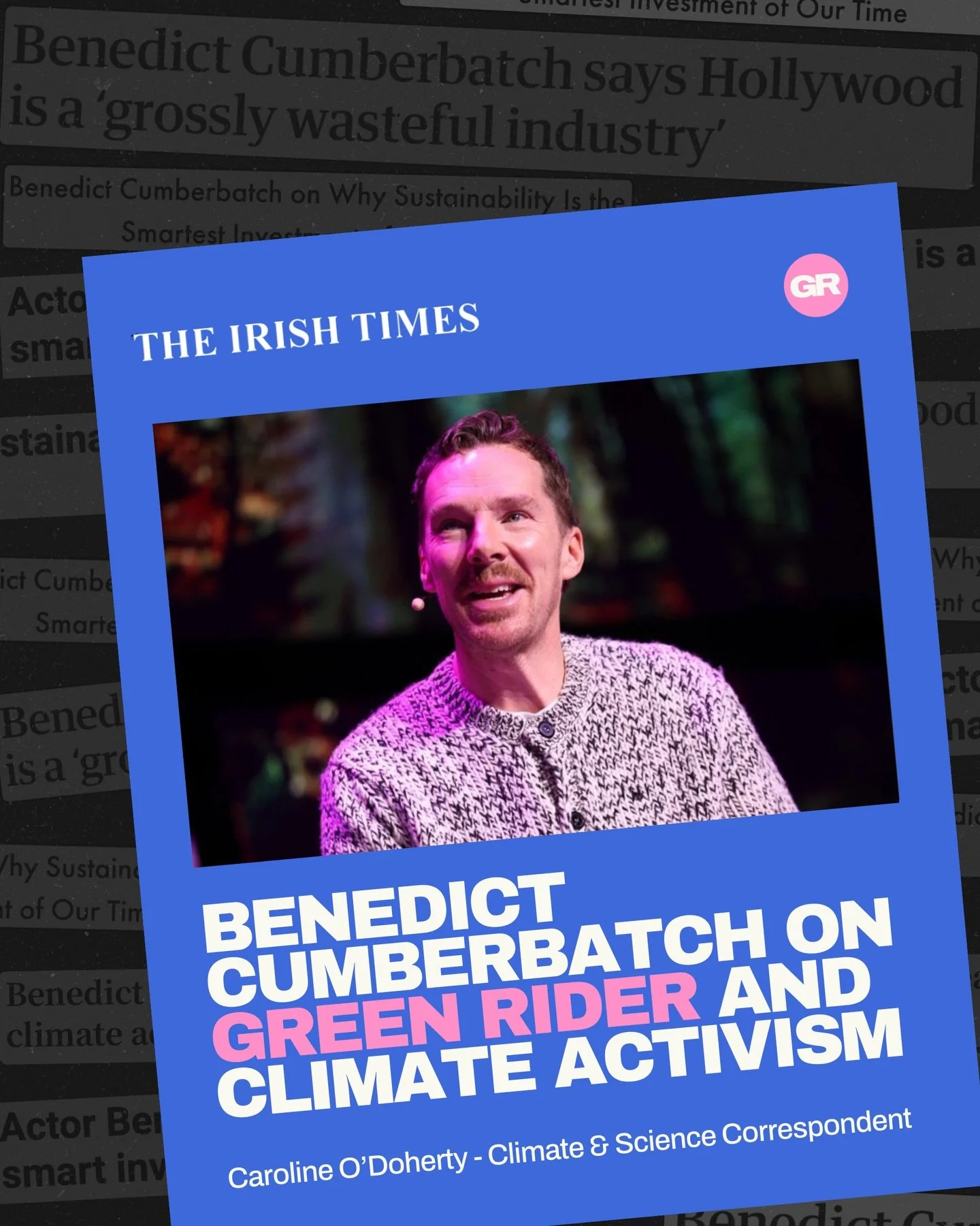 In November last year, Benedict Cumberbatch took the stage at the @aibireland sustainability conference in Dublin to speak on climate action, changing industry culture, and his use of the @greenriderorg handshake. 🤝

Want to learn more about Green R
