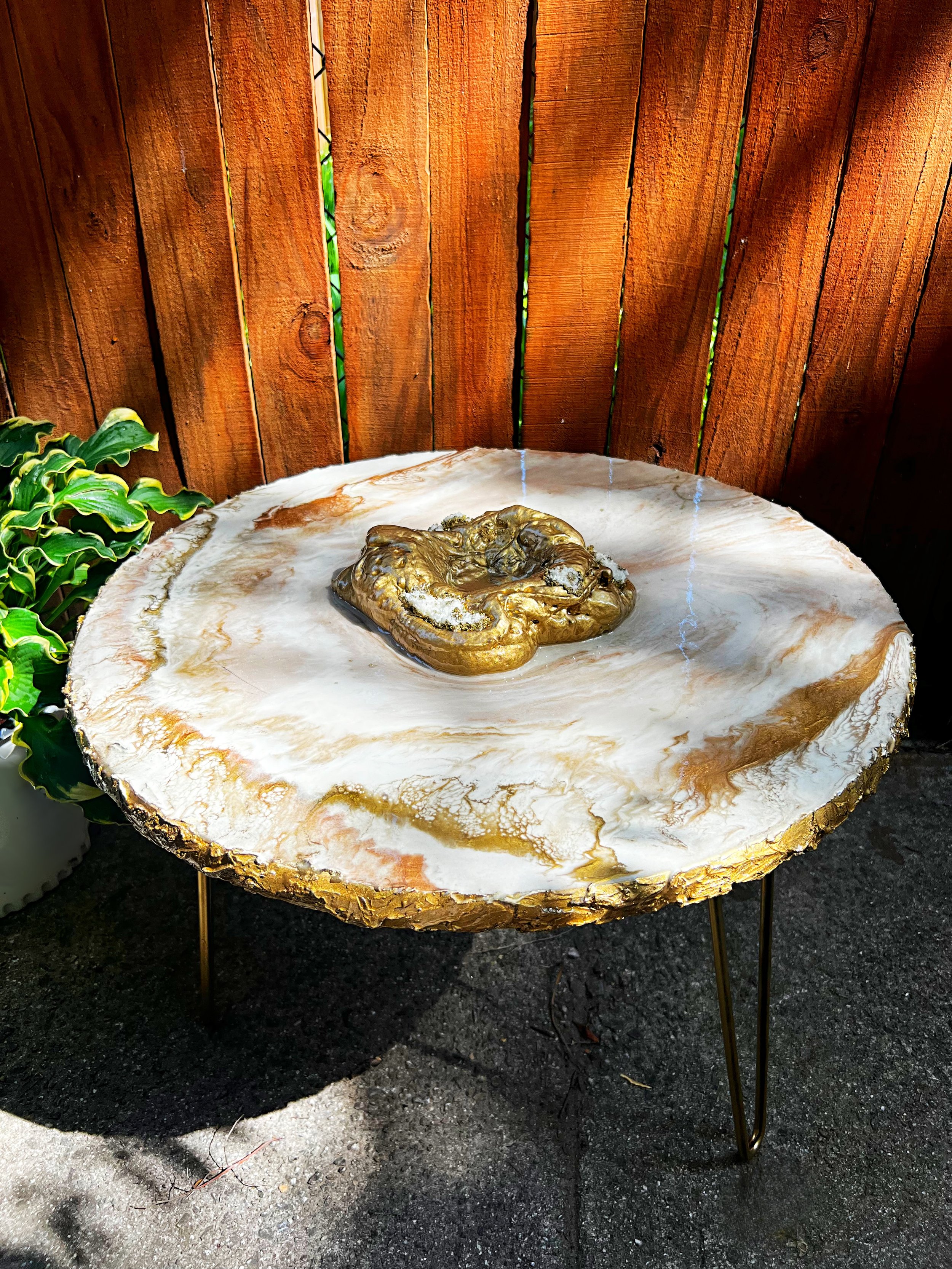 Gold Nugget Accent Table
