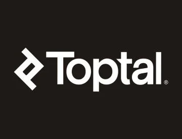 Toptal logo on a black background